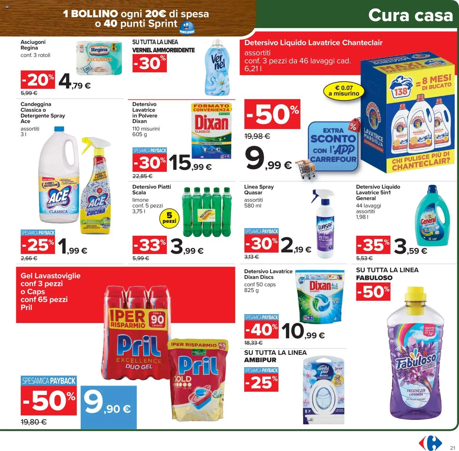 Volantino Carrefour del 02.03.2026 | Pagina: 21 | Prodotti: Detergente, Lavatrice, Scala, Lavanda