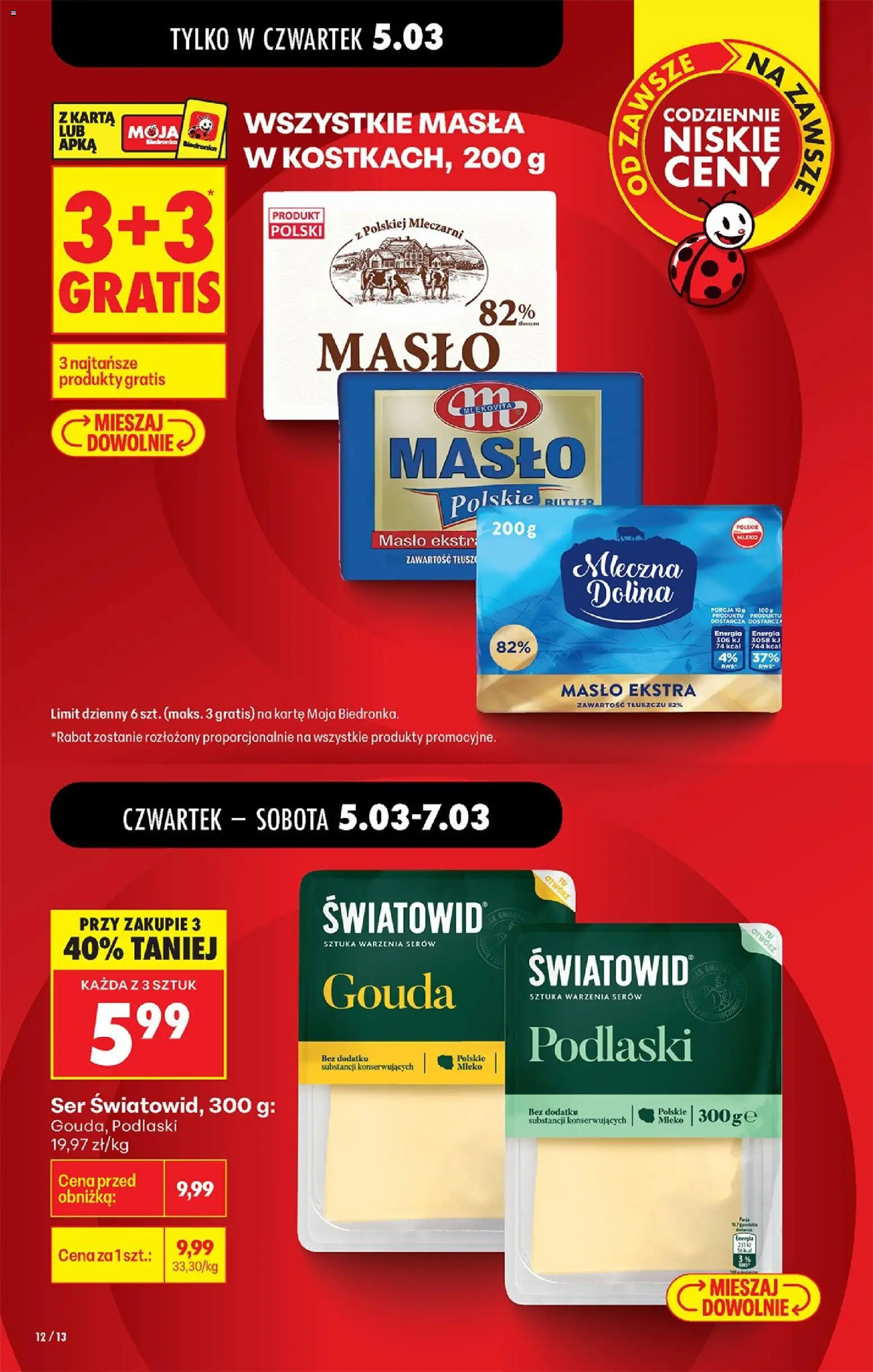 Biedronka Polsko leták - Codziennie niskie ceny od 05.03.2026 | Strana: 16 | Produkty: Gouda, Mléko, Máslo