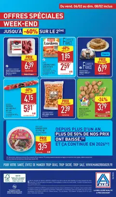 Aldi - Prévisualisation de Aldi catalogue semaine 6 valide à partir de 03.02.2026 | Page: 48 | Produits: Lardons, Noix seches, Lait, Chocolat