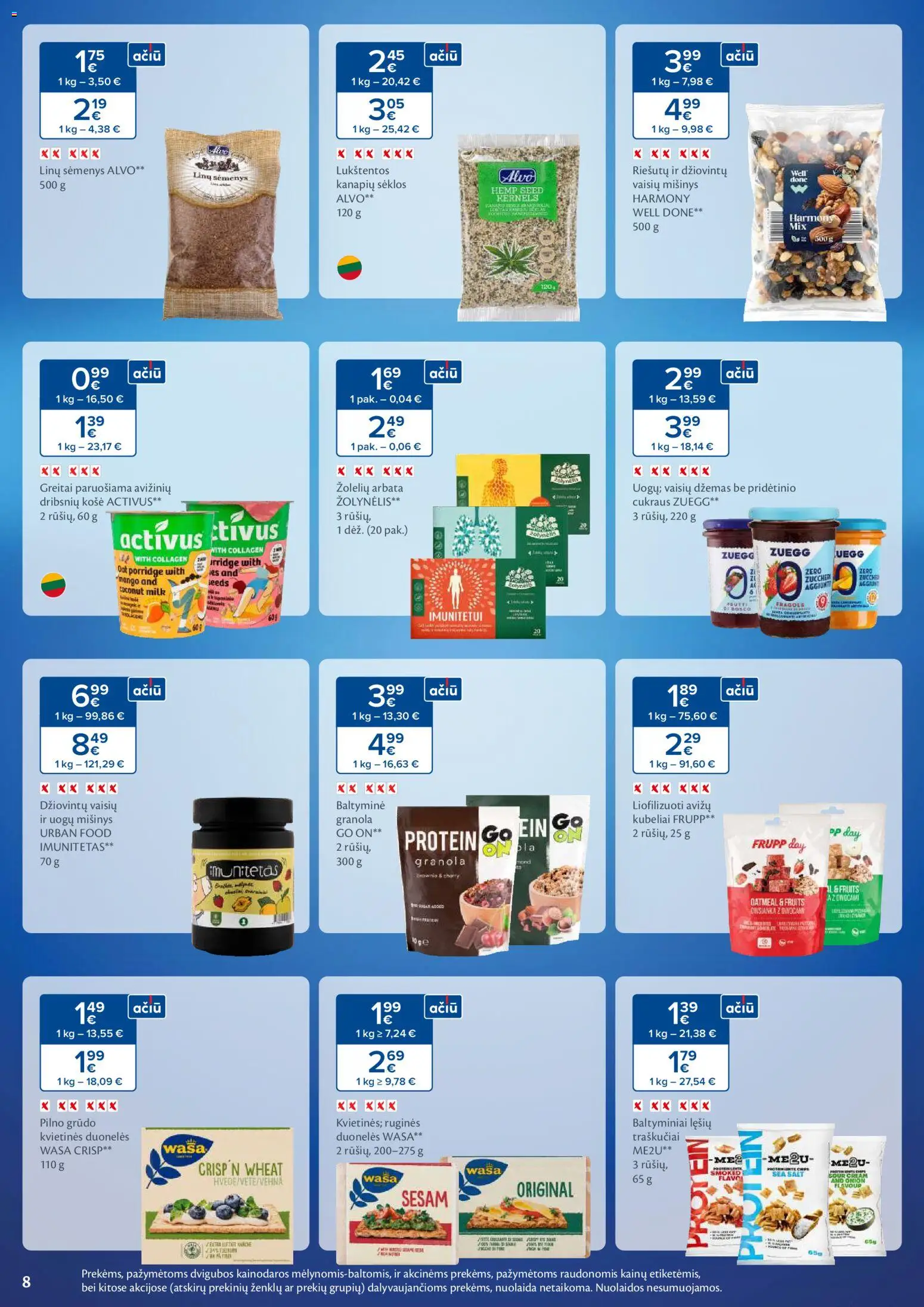 MAXIMA akcijos nuo 13.01.2026 | Puslapis: 8 | Prekių: Košė, Sėklos, Arbata, Traškučiai