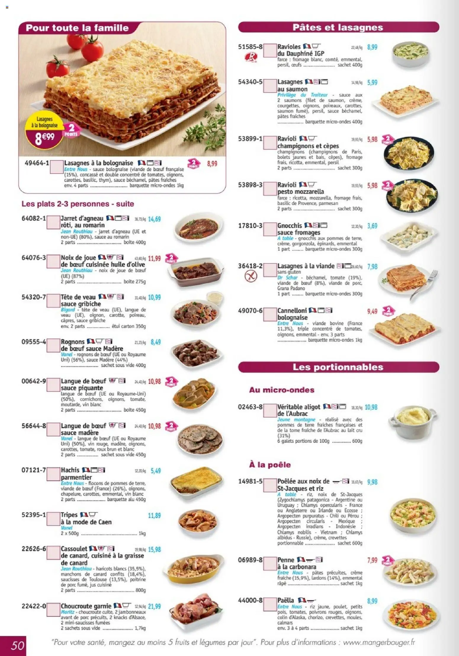 {H1} | Page: 50 | Produits: Flocons, Pâtes fraîches, Œufs, Vin