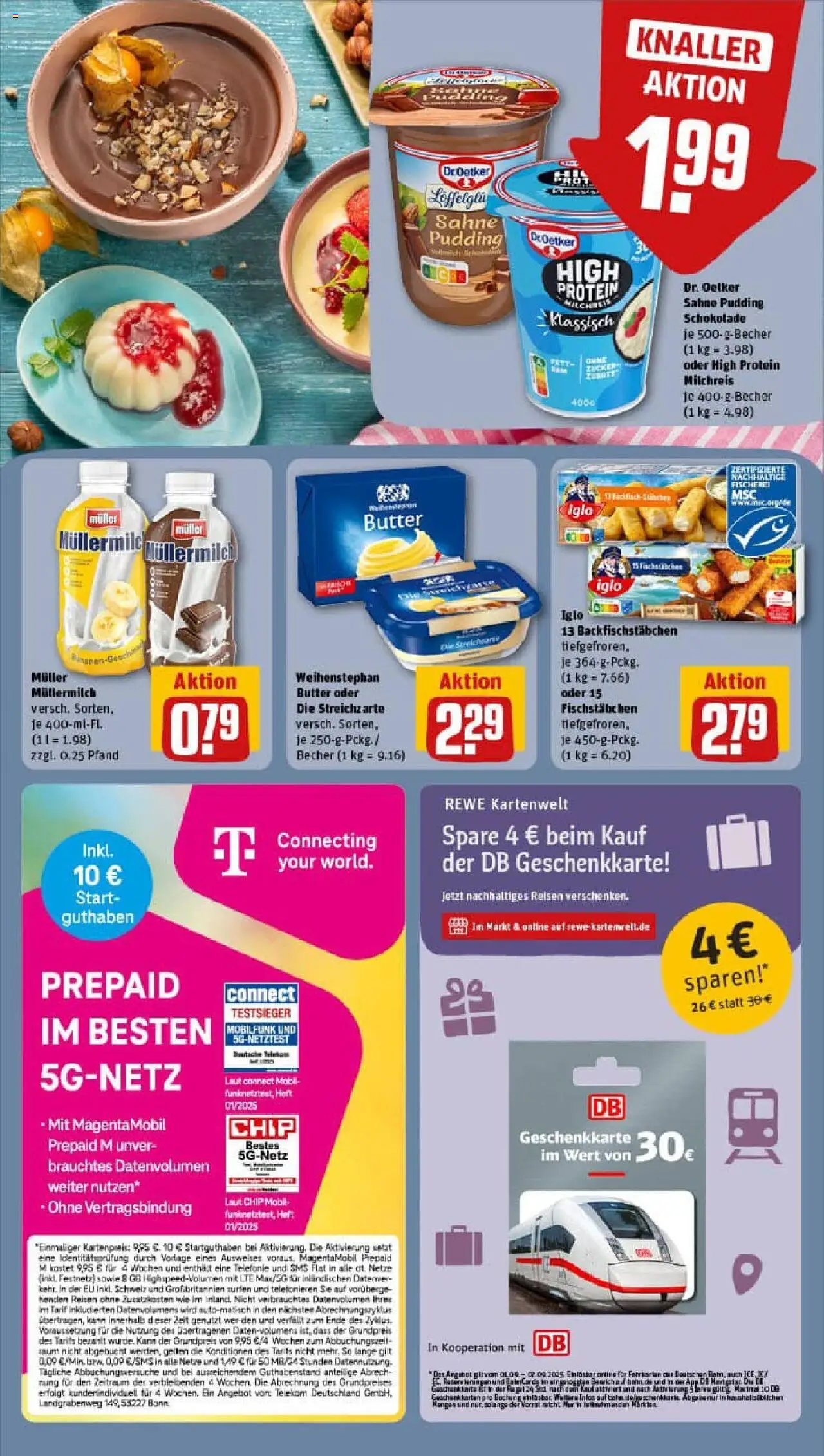 Rewe prospekt Kirchseeon	 – gültig ab 01.09.2025 | Seite: 8 | Produkte: Schokolade, Fischstabchen, Muller mullermilch, Sahne