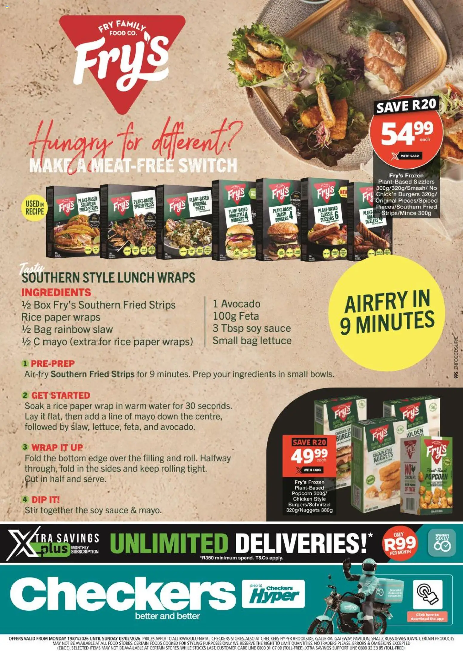 New Checkers catalogue – valid from 18.01.2026 | Page: 1 | Products: Water, Fry's, Sauce, Lettuce