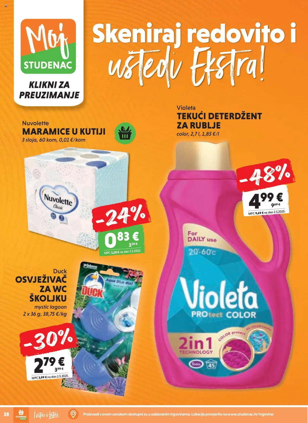 Studenac katalog | vrijedi od 13.08.2025 | Stranica: 38 | Proizvodi: Deterdžent, Tekući deterdžent, Violeta