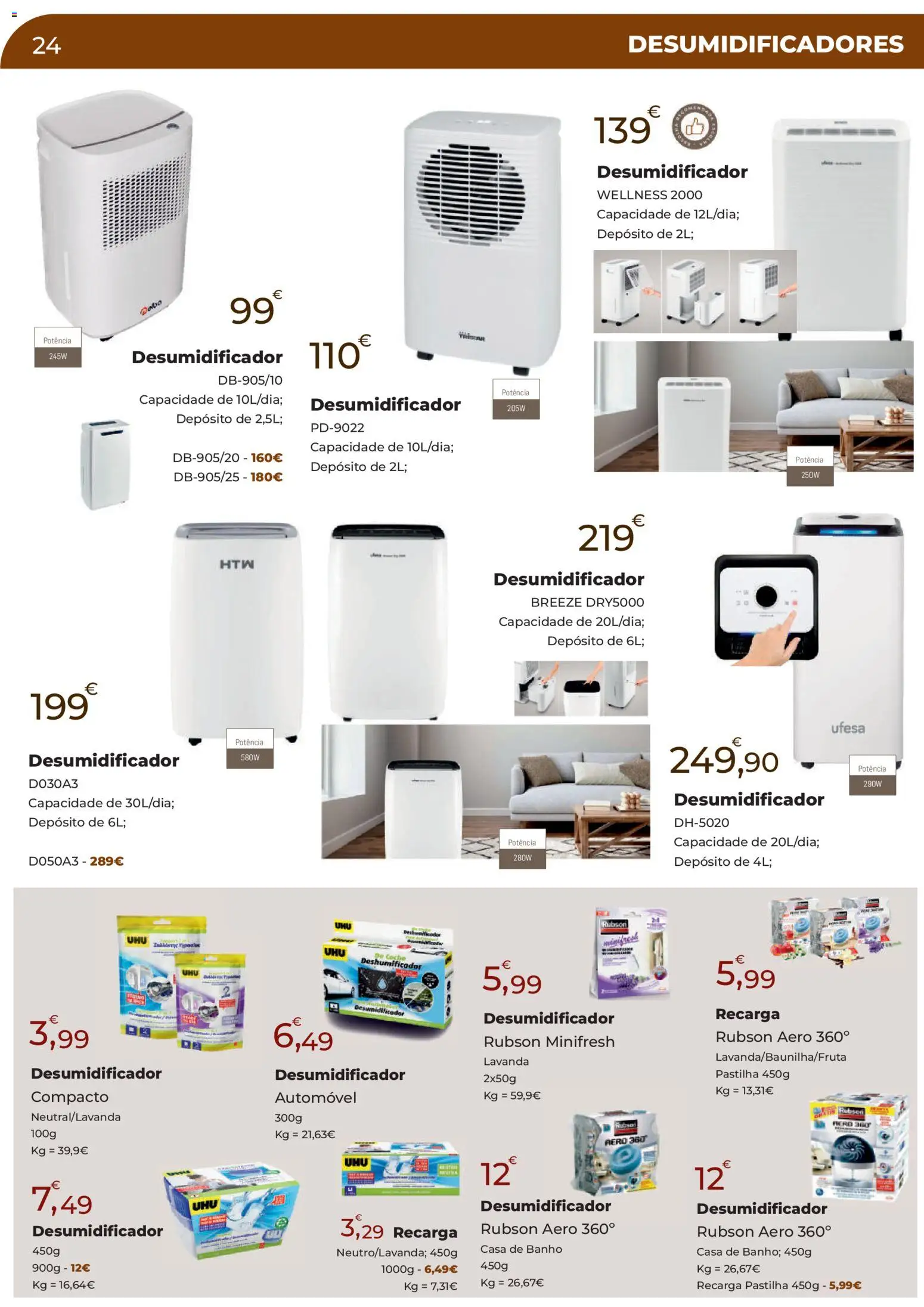 E.Leclerc Especial Aquecimento Lordelo │ válido de 20.10.2025 | Página: 24 | Produtos: Casa de banho, Banho, Desumidificador