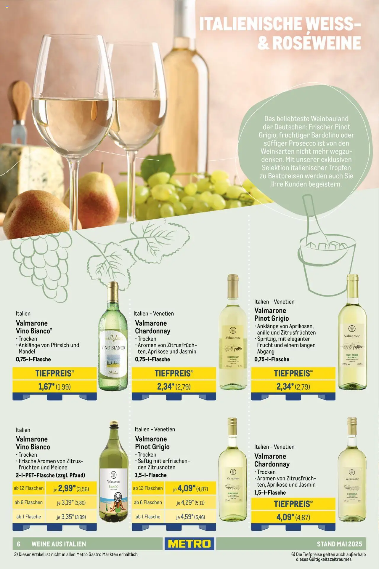 Metro Hauswein-Katalog - gültig ab dem 01.05.2025 | Seite: 6 | Produkte: Prosecco, Pfirsich, Melone