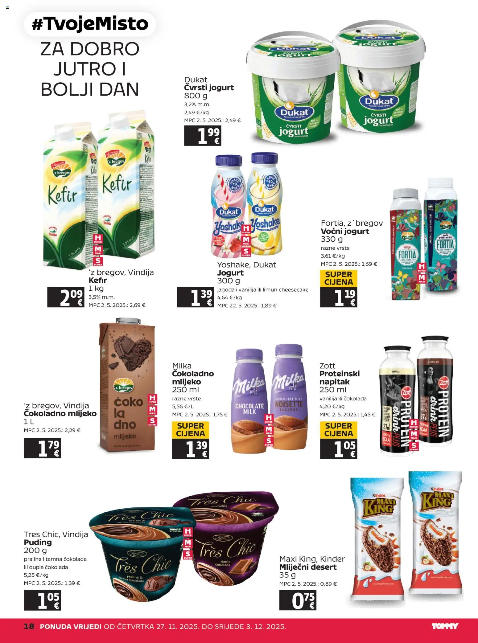 Tommy katalog | vrijedi od 27.11.2025 | Stranica: 18 | Proizvodi: Mlijeko, Jogurt, Čokolada, Limun