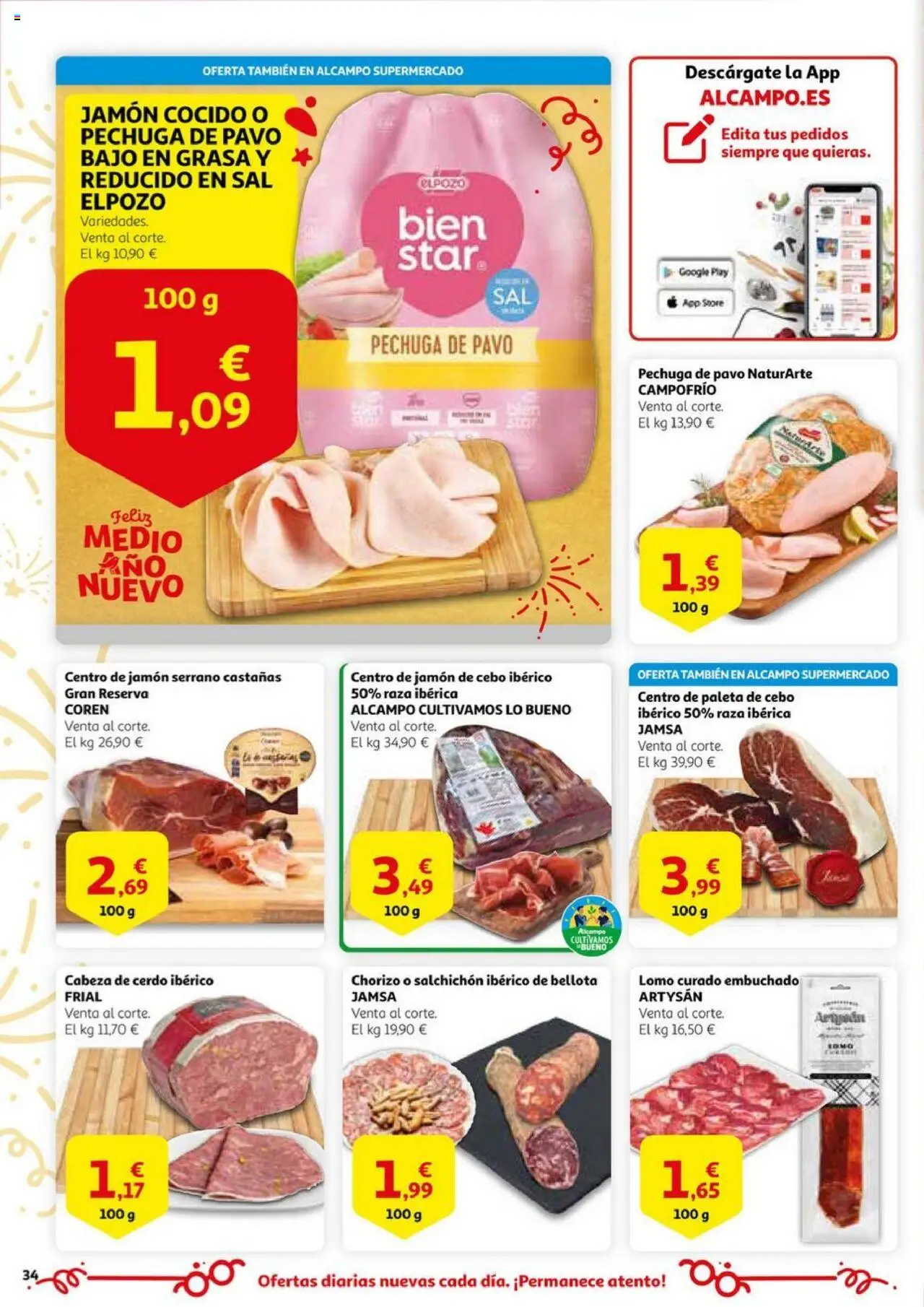 Alcampo - HG Unificado Nacional  │ válido desde el 03.06.2025 | Página: 34 | Productos: Jamón serrano, Jamón, Jamón cocido, Cerdo