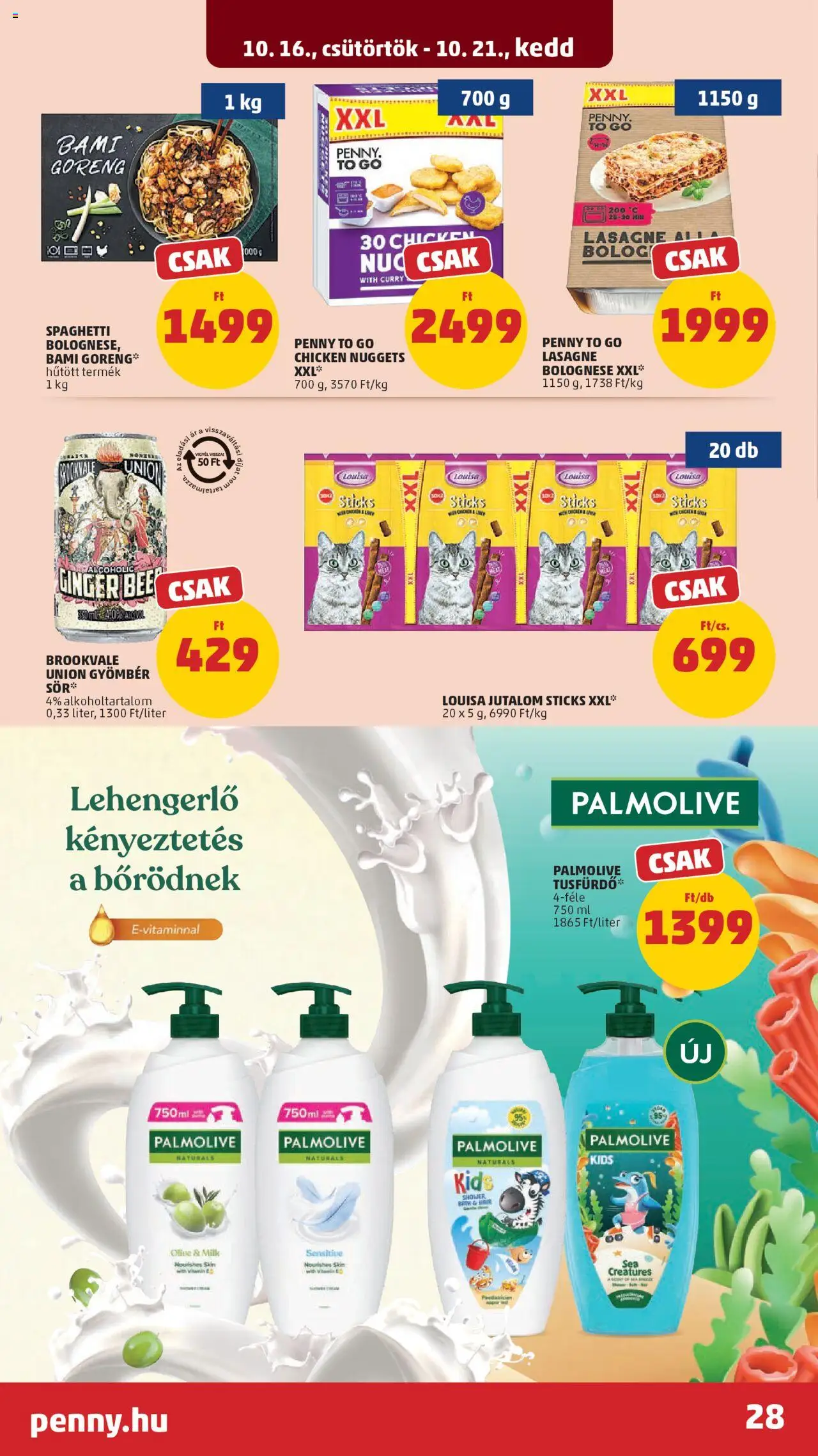 PENNY akciós ujság - amely érvényes a következő dátumtól: 16.10.2025 | Oldal: 32 | Termékek: Gyömbér, Nuggets, Lasagne