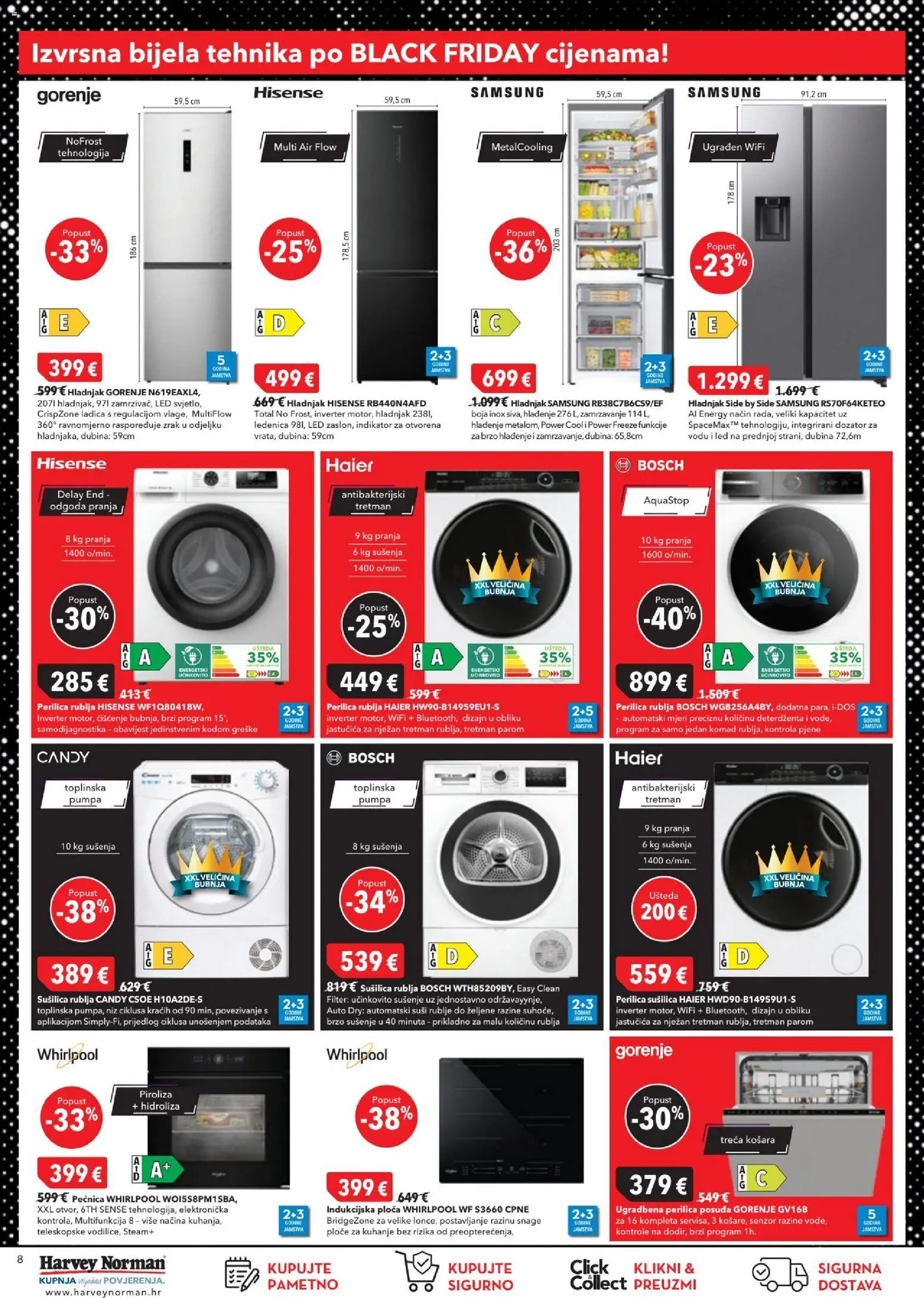Harvey Norman katalog | vrijedi od 28.11.2025 | Stranica: 8 | Proizvodi: Košara, Perilica rublja, Hladnjak, Sušilica