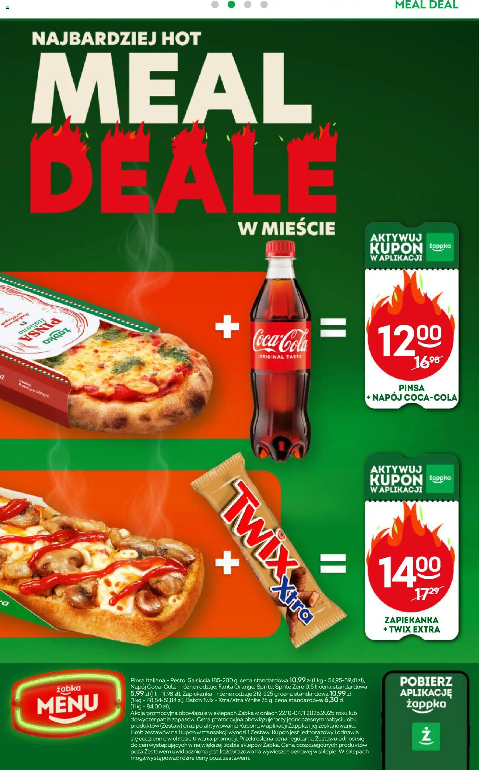 Żabka Gazetka od 22.10.2025 | Strona: 63 | Produkty: Zapiekanka, Sprite, Baton, Pinsa