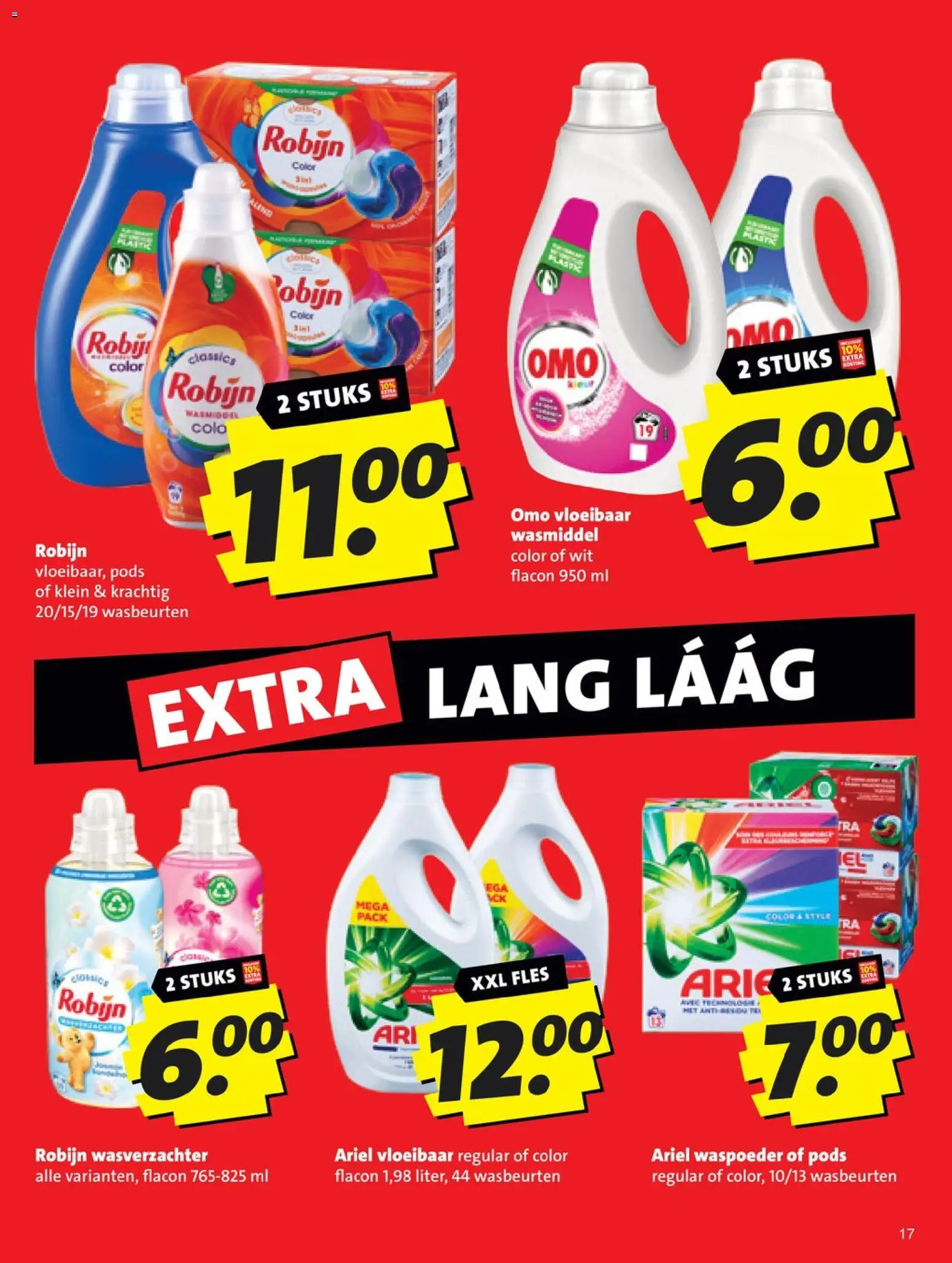 {H1} | Pagina: 17 | Producten: Wasmiddel, Wasverzachter, Robijn, Fles