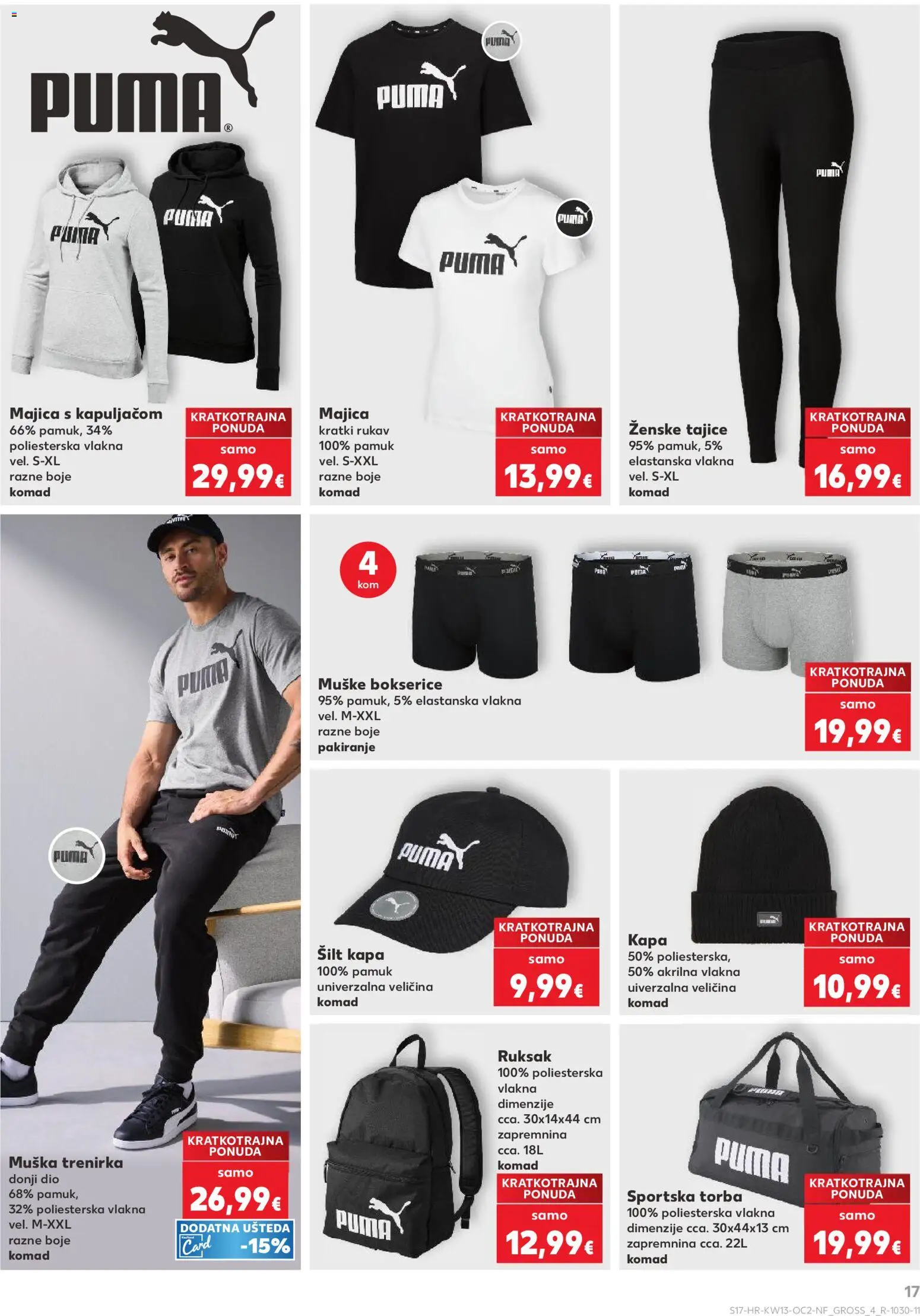 Kaufland katalog | vrijedi od 25.03.2026 | Stranica: 17 | Proizvodi: Majica s kapuljačom, Majica, Kapa, Torba