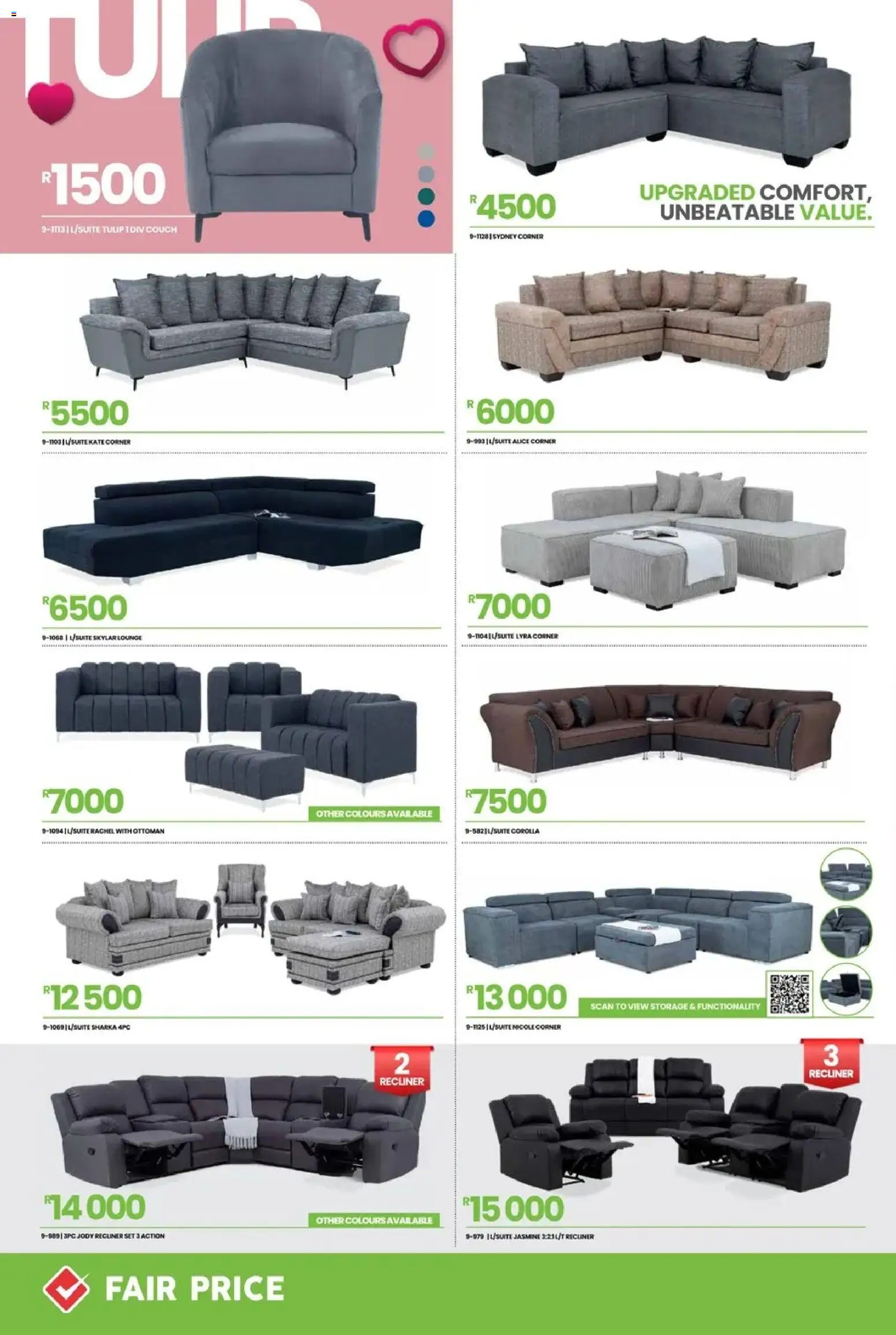 New Fair Price catalogue – valid from 01.02.2026 | Page: 12 | Products: Couch, Ottoman
