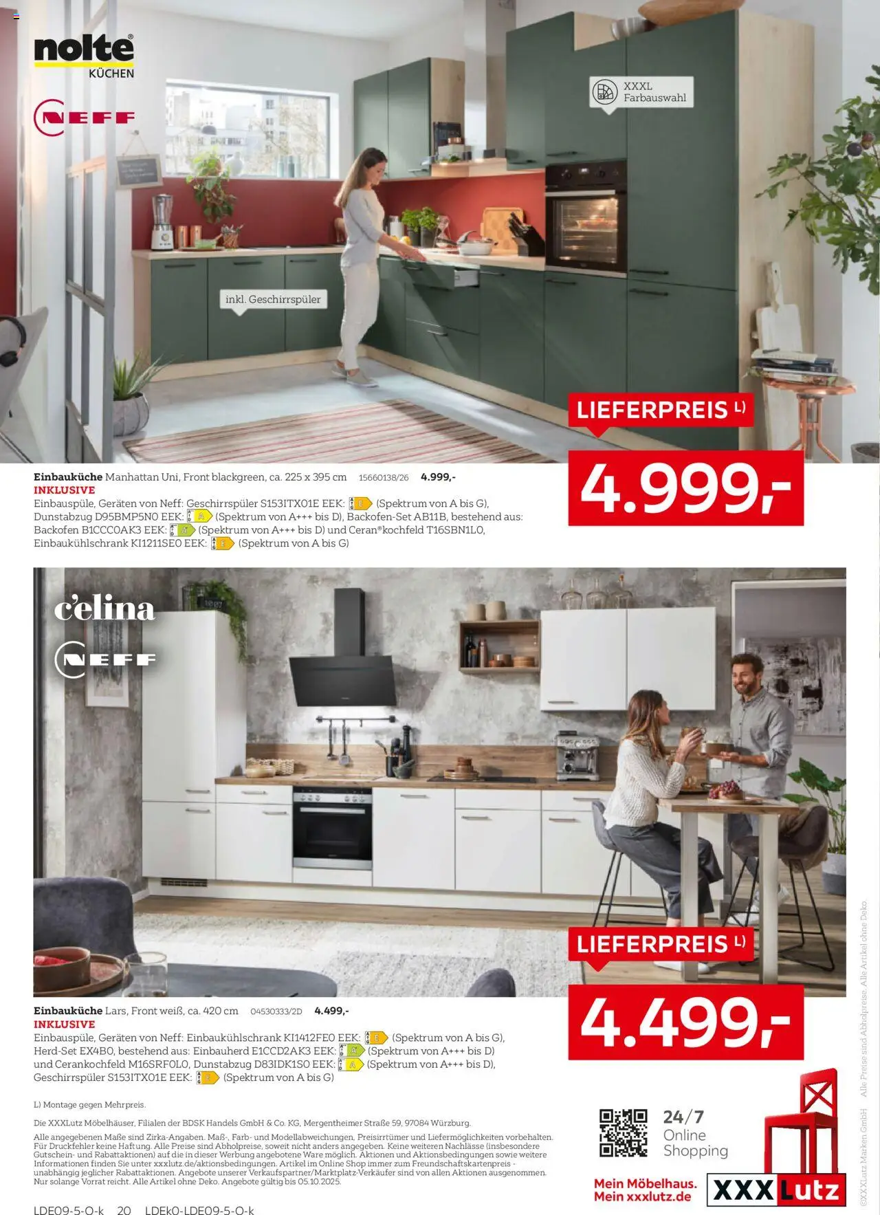XXXL Lutz Nr. 1 bei Küchen – gültig ab 22.09.2025 | Seite: 20 | Produkte: Neff, Einbauküche, Backofen, Kuchen