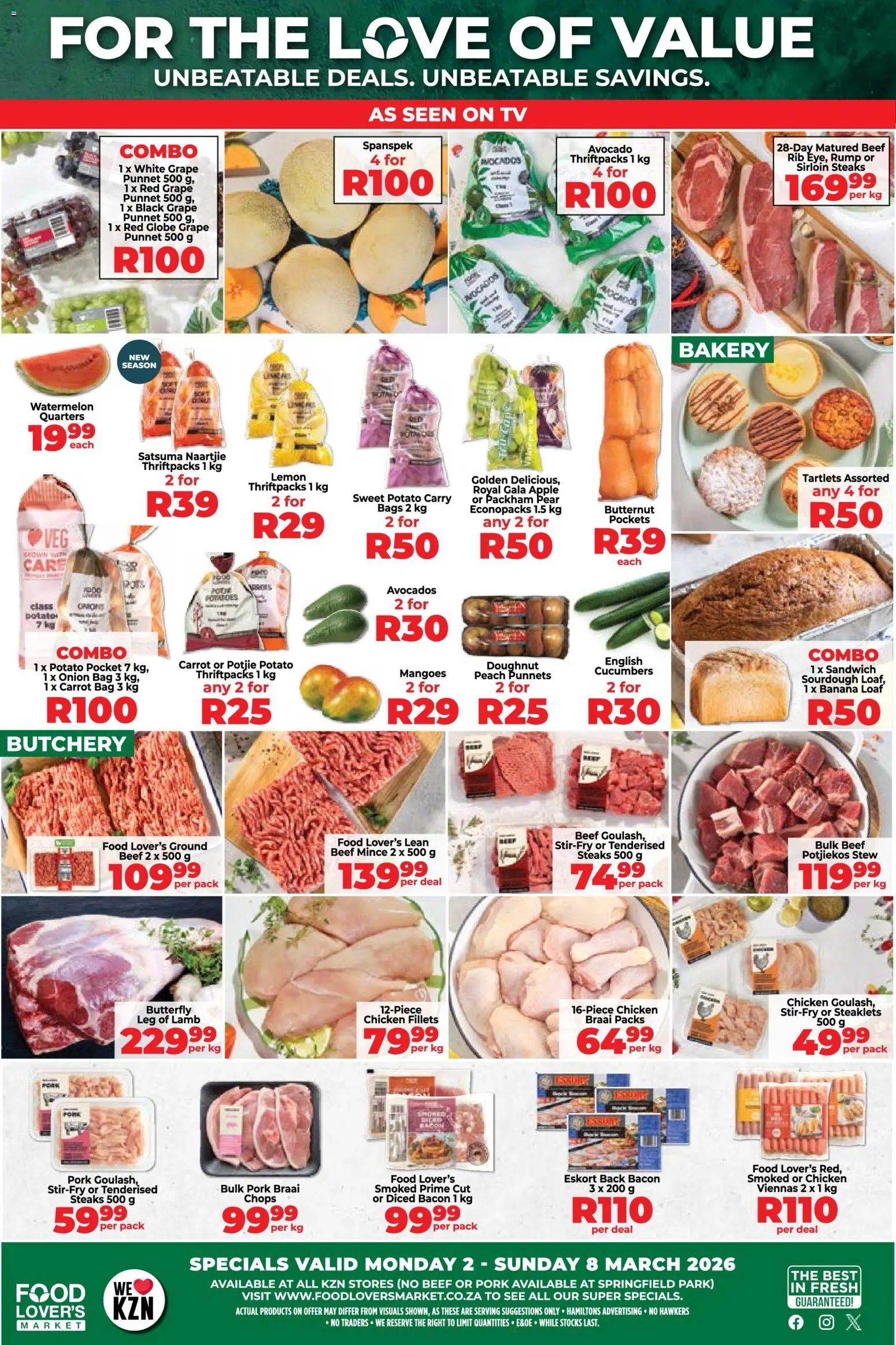 New Food Lover's Market catalogue – valid from 02.03.2026 | Page: 1 | Products: Bag, Chicken, Cucumbers, Lemon