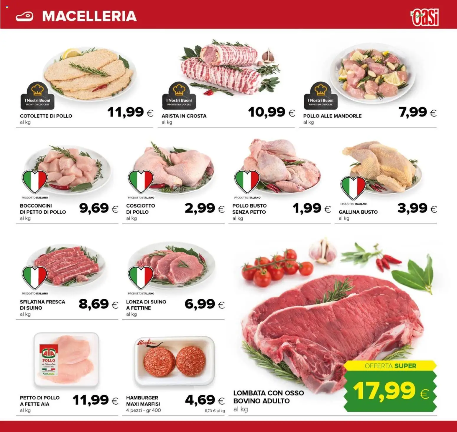 Volantino Oasi del 29.01.2026 | Pagina: 7 | Prodotti: Petto di Pollo, Pollo, Suino, Hamburger