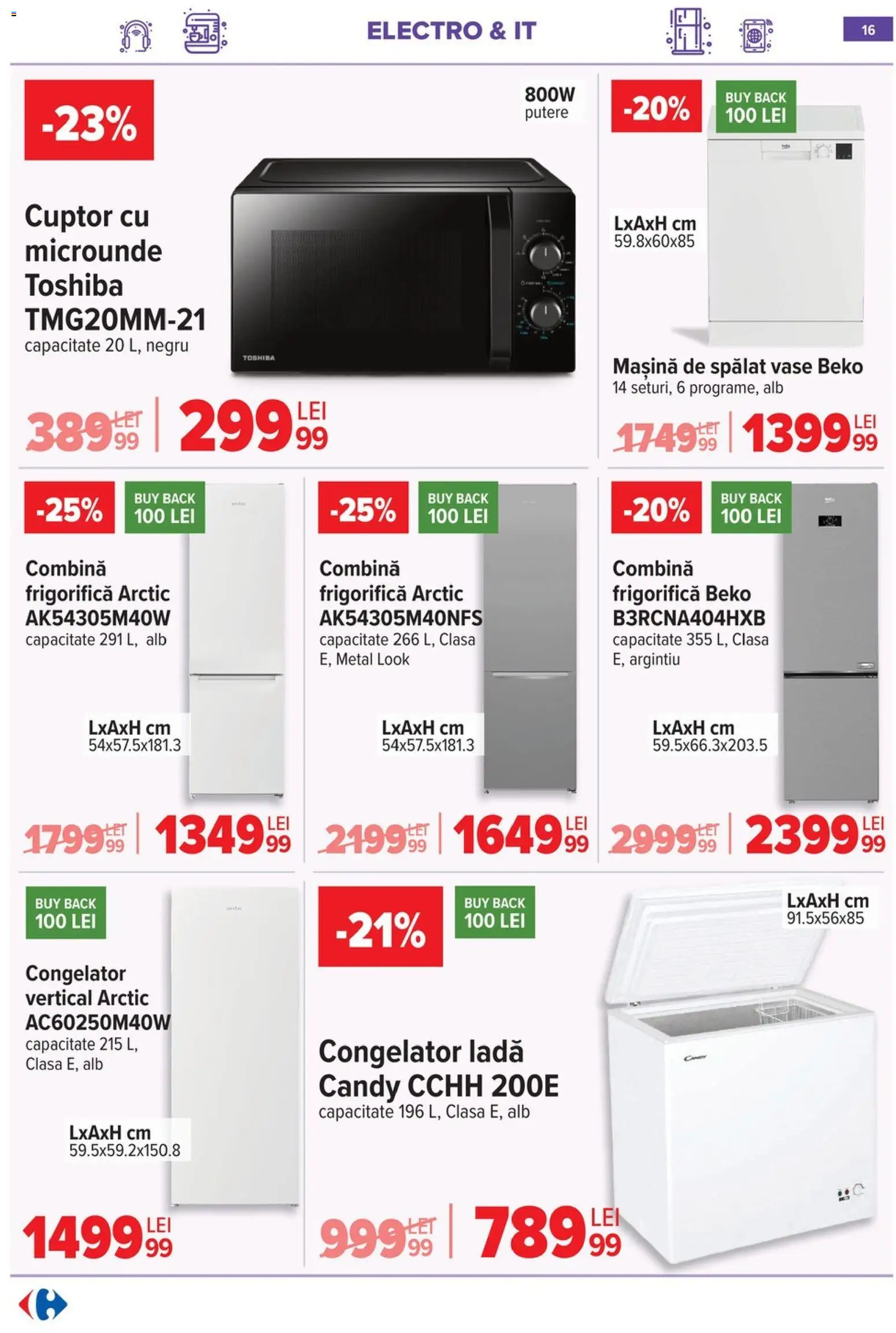 Noul catalog Carrefour – valabil de la 15.04.2026 | Pagină: 18 | Produse: Mașină De Spălat, Cuptor, Mașină De Spălat Vase, Combină frigorifică