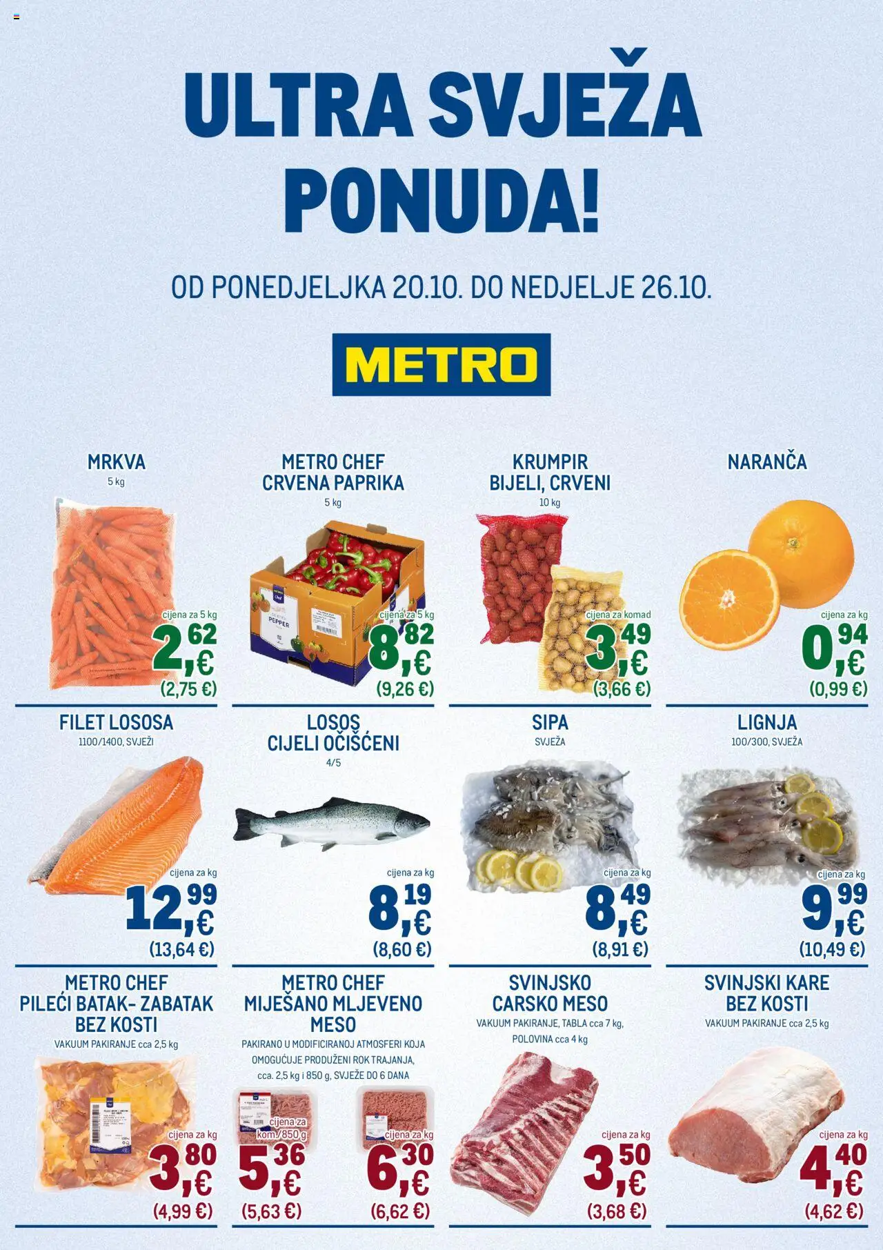 Metro katalog | vrijedi od 20.10.2025 | Stranica: 1 | Proizvodi: Carsko meso, Svinjski kare, Meso, Mrkva