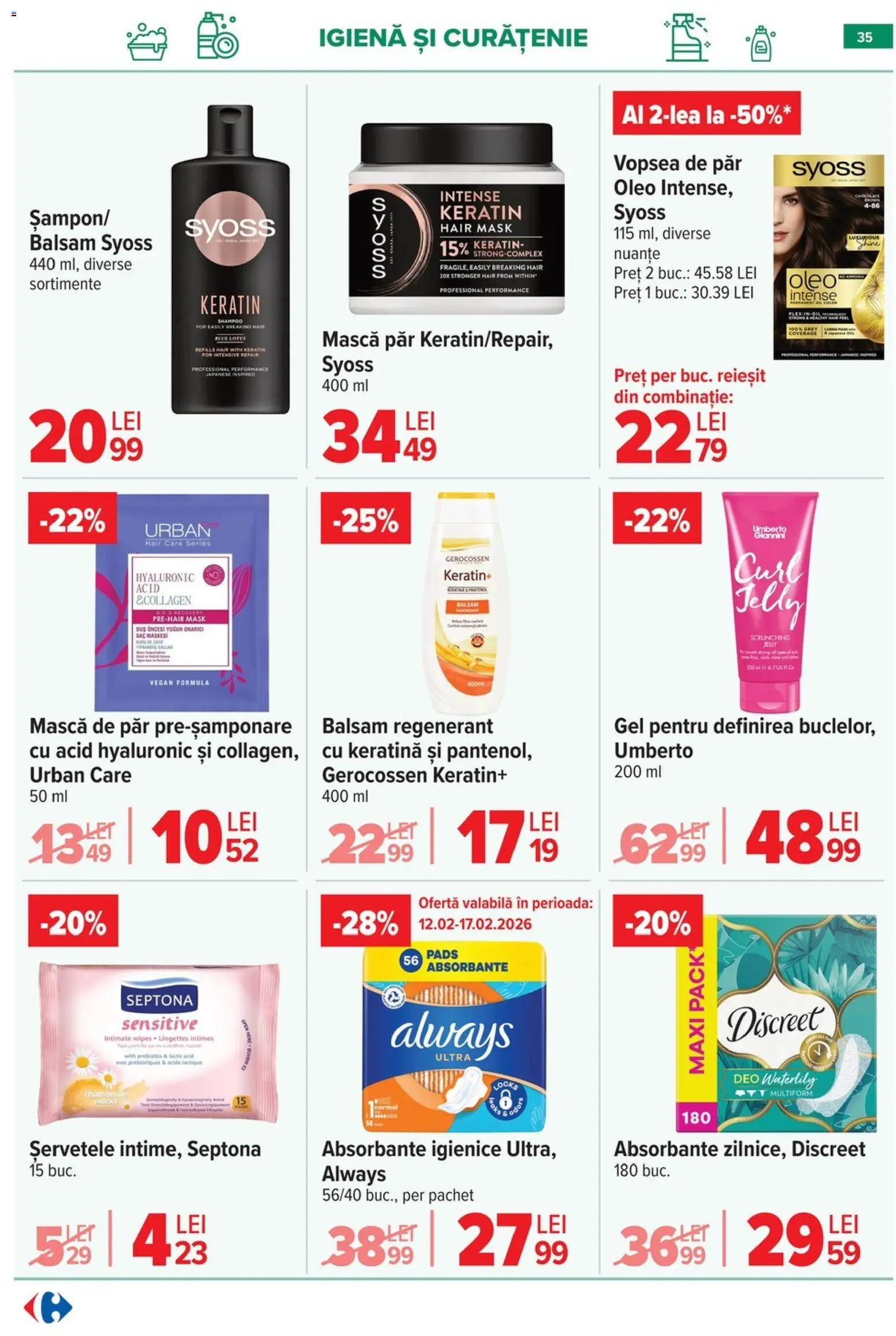 Noul catalog Carrefour – valabil de la 04.02.2026 | Pagină: 37 | Produse: Duș, Balsam, Mască de păr, Vopsea de păr