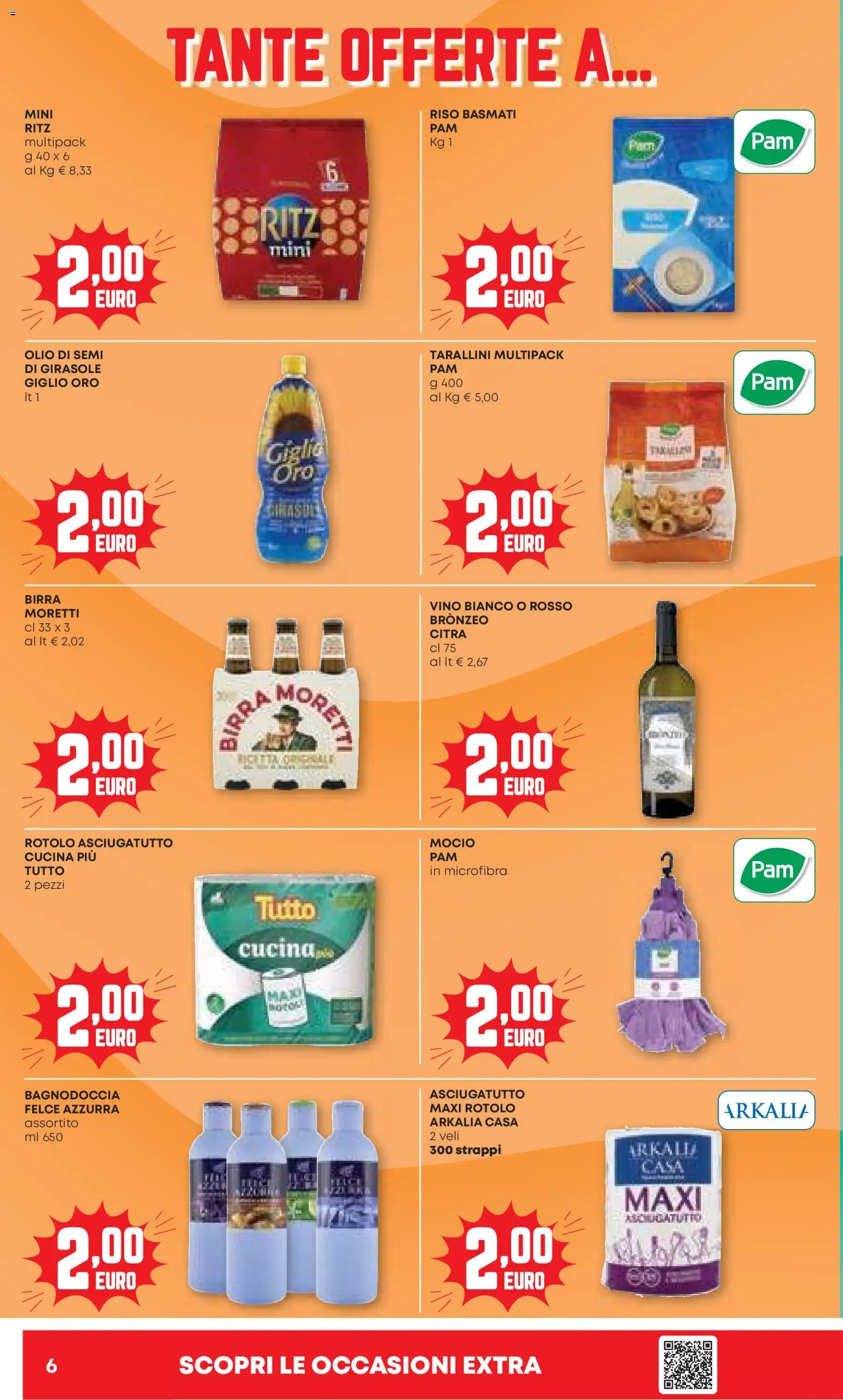Volantino PAM del 06.11.2025 | Pagina: 6 | Prodotti: Riso Basmati, Olio, Birra Moretti, Vino bianco