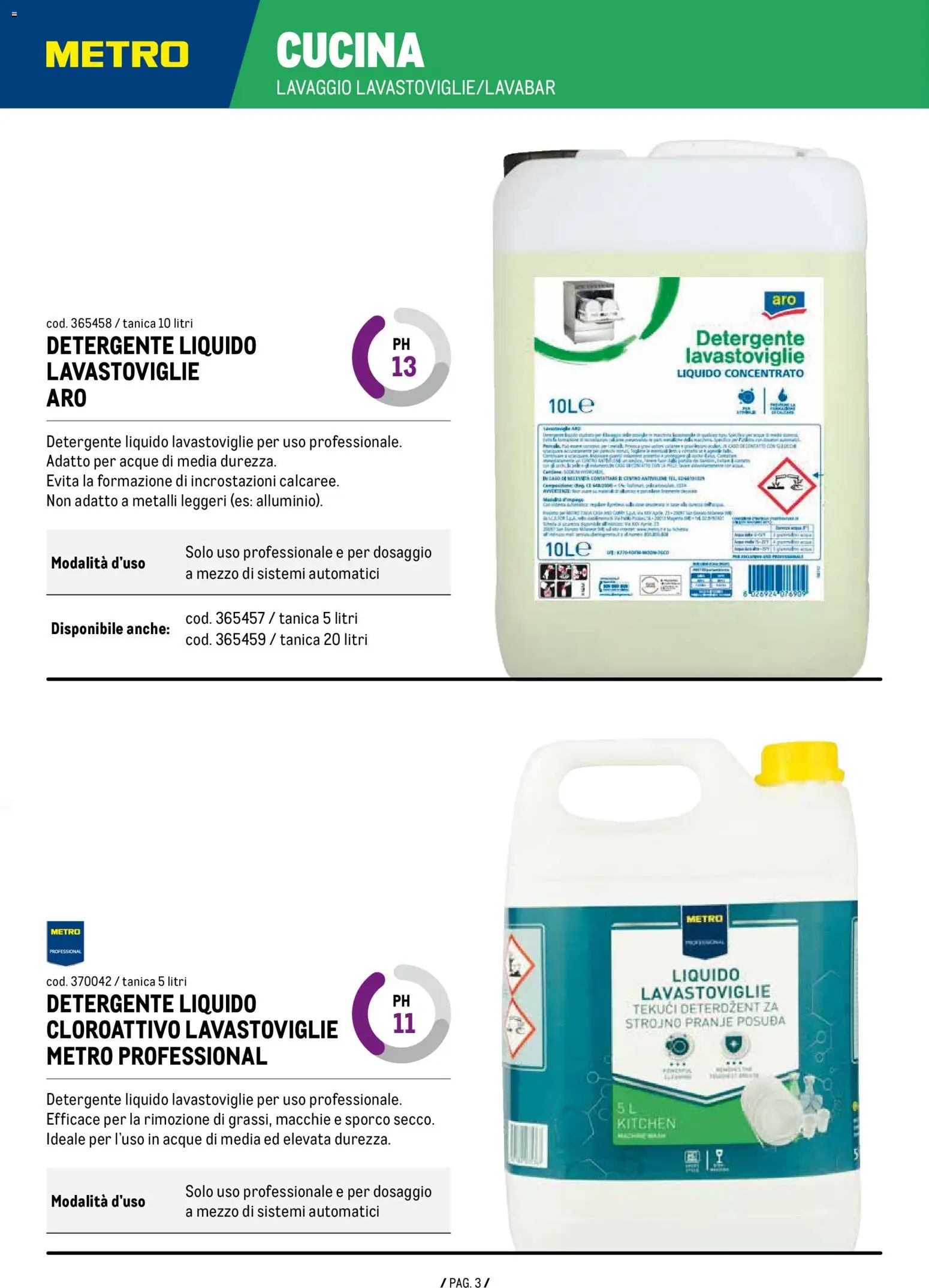 Volantino Metro del 07.01.2026 | Pagina: 3 | Prodotti: Detergente, Lavastoviglie, Tanica, Cestino