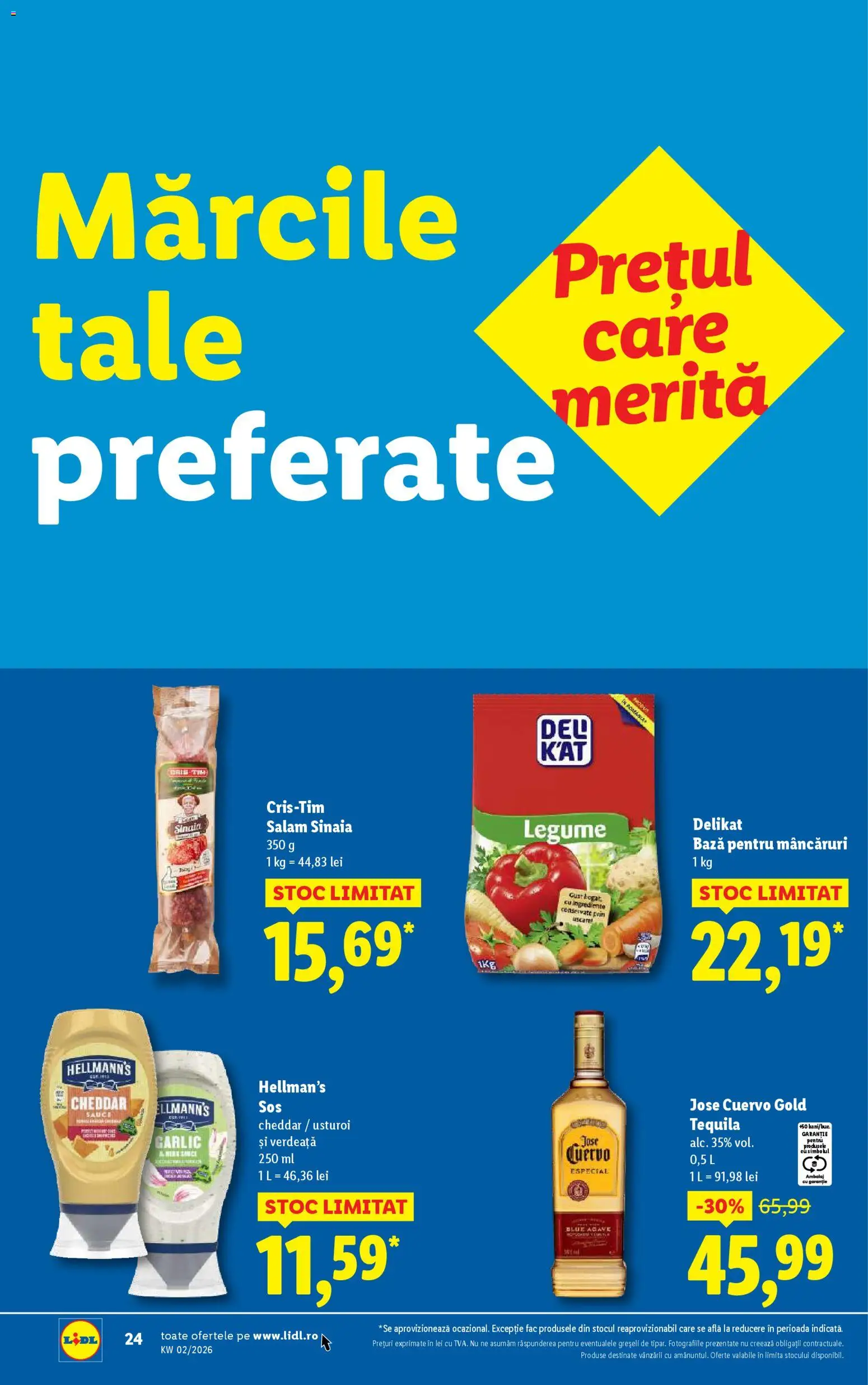 Noul catalog Lidl – valabil de la 05.01.2026 | Pagină: 24 | Produse: Salam, Legume, Sos, Verdeață