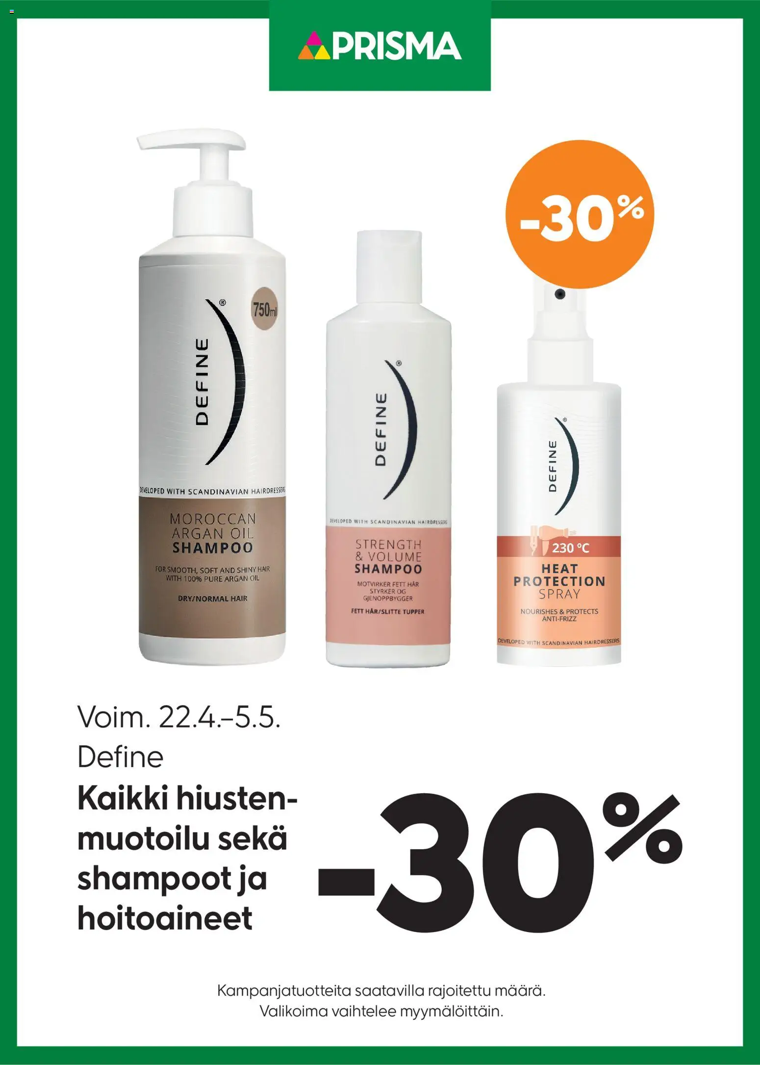 Prisma tarjoukset Define – voimassa 22.04.2026 alkaen | Sivu: 1 | Tuotteet: Shampoo