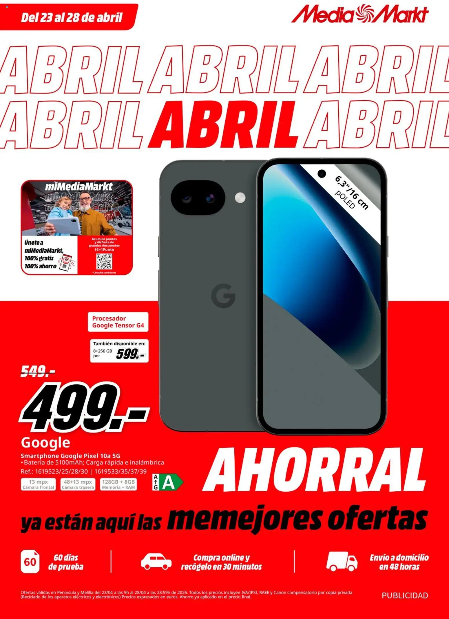 Media Markt folleto │ válido desde el 23.04.2026 | Página: 1 | Productos: Smartphone, Cámara, Batería