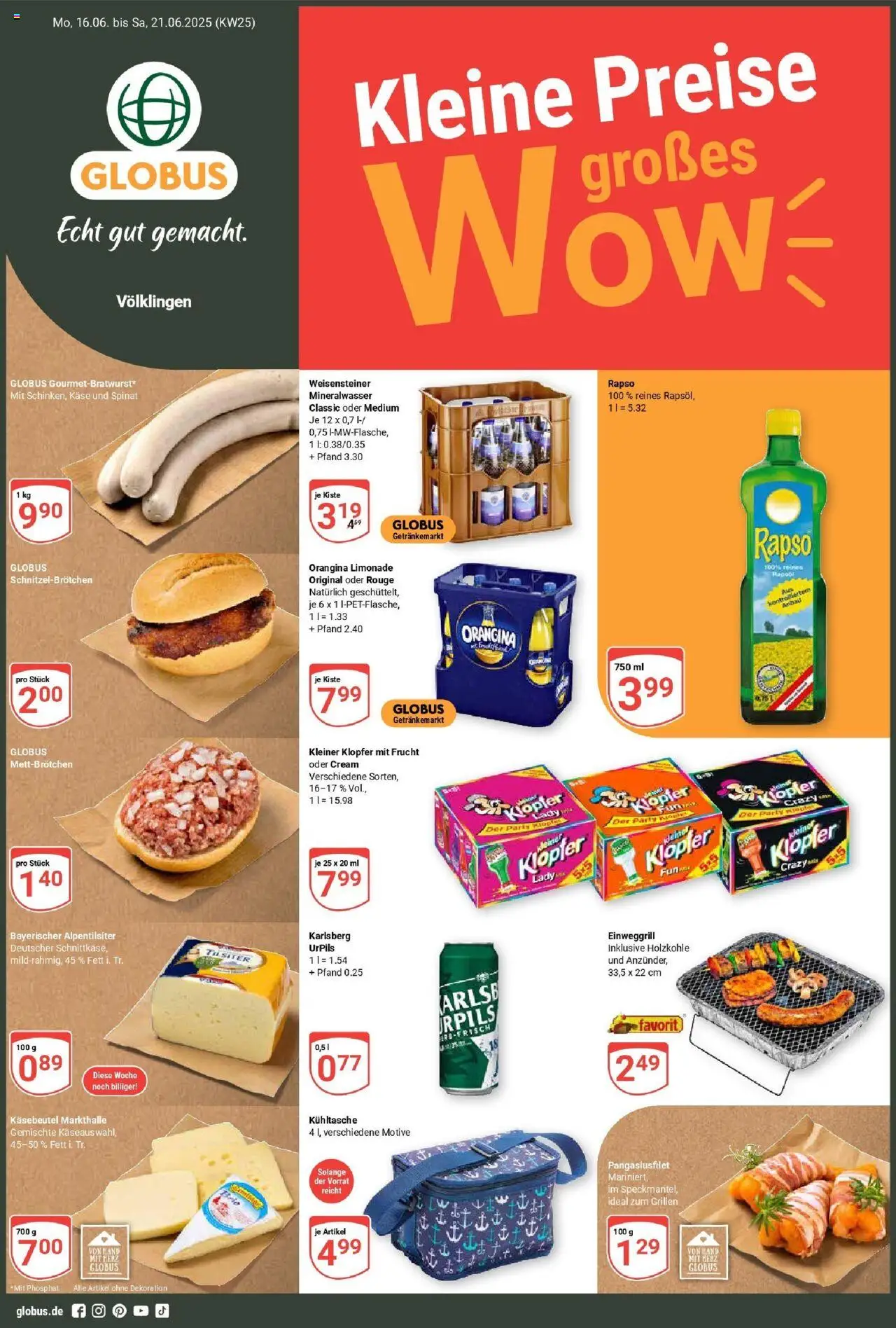 Globus prospekt Völklingen	 - gültig ab dem 15.06.2025 | Seite: 1 | Produkte: Käse, Limonade, Rouge, Mineralwasser