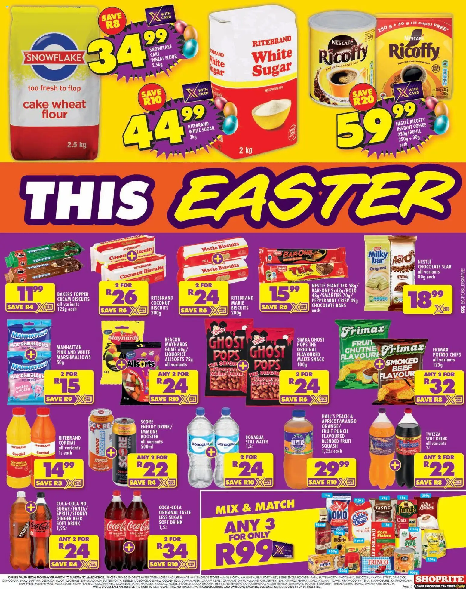 New Shoprite catalogue – valid from 09.03.2026 | Page: 5 | Products: Coffee, Beef, Water, Fruit