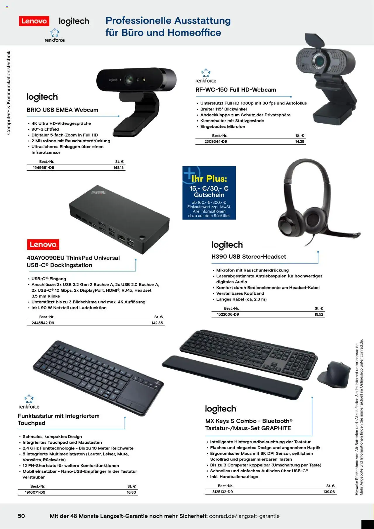 Conrad - Markenkatalog - gültig ab dem 25.08.2025 | Seite: 52 | Produkte: Lenovo, USB, Computer, Tastatur