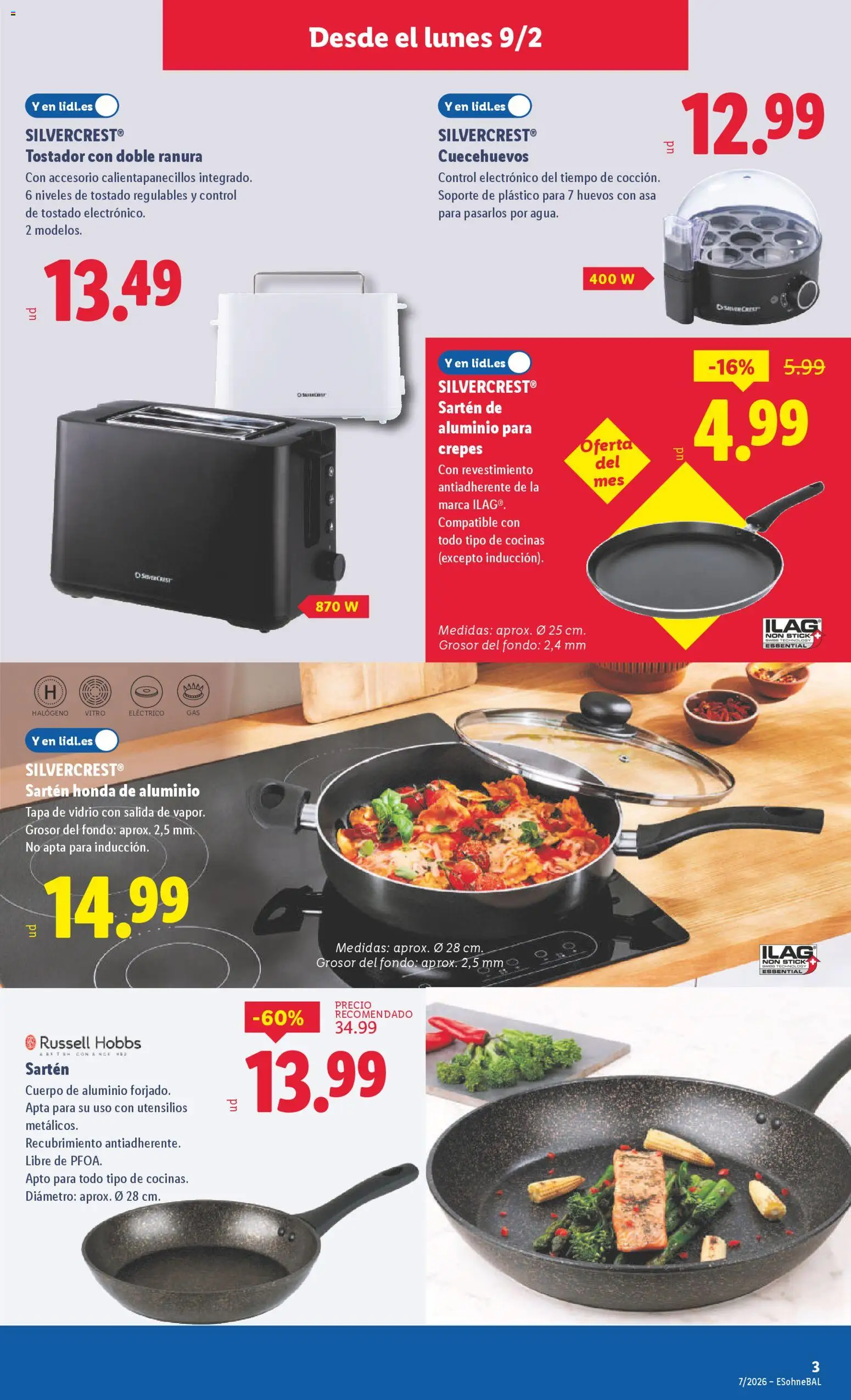 Lidl folleto de bazar │ válido desde el 09.02.2026 | Página: 7 | Productos: Huevos, Pan, Tostador