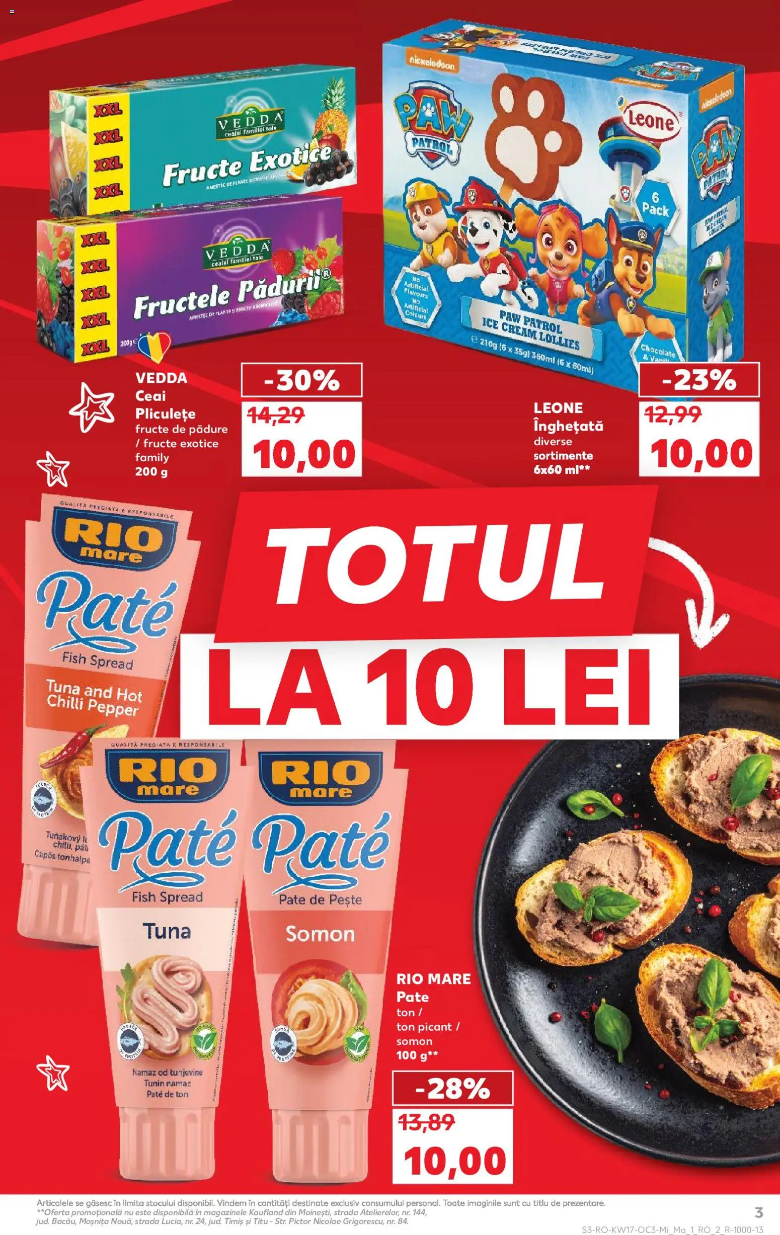 Noul catalog Kaufland – valabil de la 22.04.2026 | Pagină: 3 | Produse: Pate, Pește, Ceai, Fructe