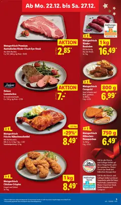 Lidl - Prospekt ab 22.12.2025 gültig | Seite: 11 | Produkte: Rinderrouladen, Hahnchenschenkel, Cevapcici, Fleisch
