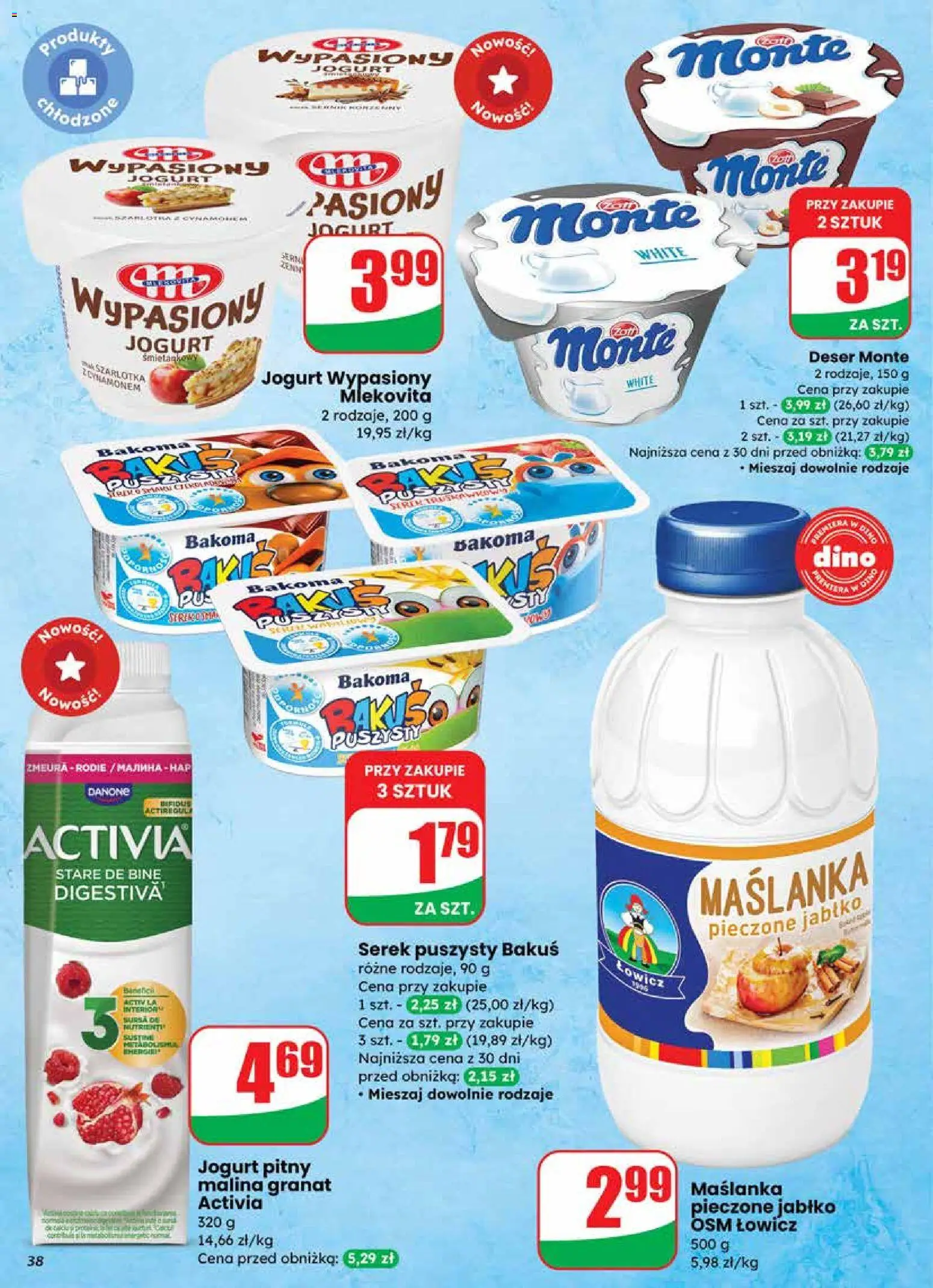 Dino Gazetka od 19.11.2025 | Strona: 38 | Produkty: Malina, Serek, Jogurt pitny, Jogurt
