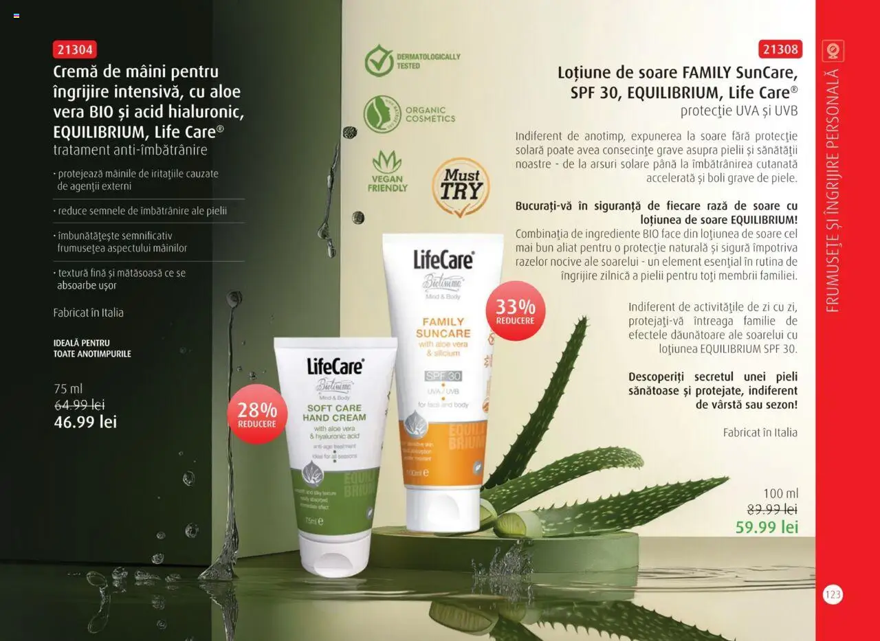 Life Care catalog - Aprilie/Octombrie – valabil de la 01.04.2025 | Pagină: 125 | Produse: Şerit ödül, Body, Protecție solară, Cremă de mâini