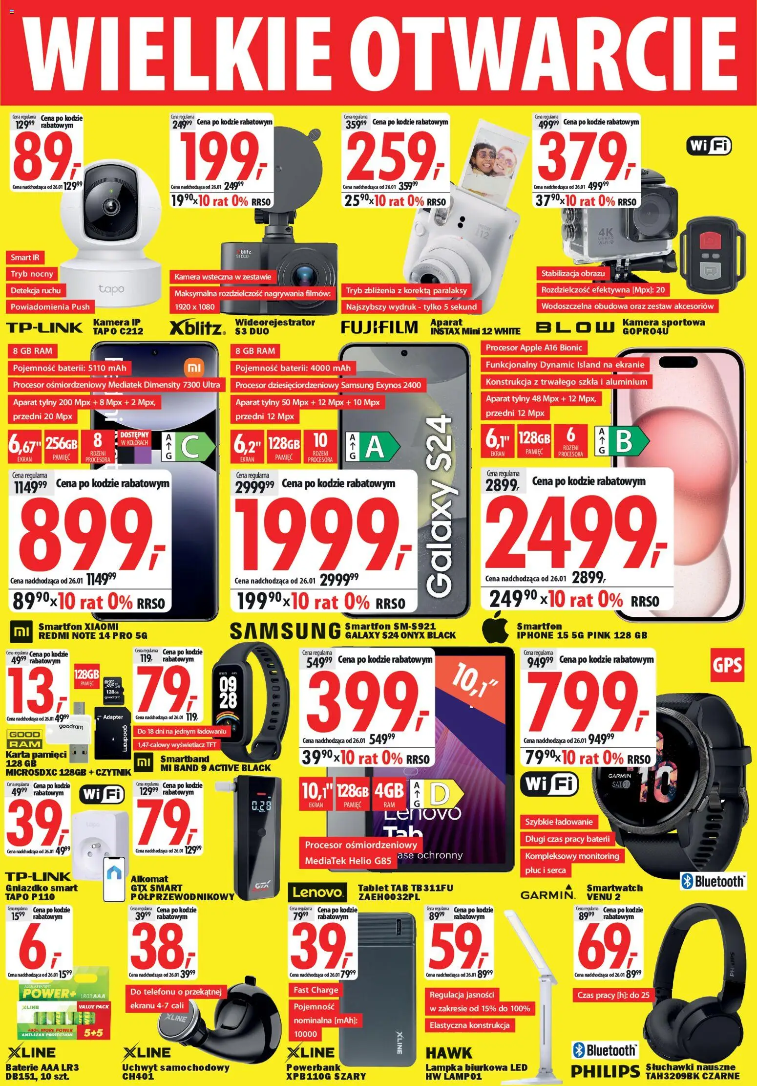 Mediaexpert Gazetka - Wielkie otwarcie Sztum od 15.01.2026 | Strona: 4 | Produkty: Tablet, Karta pamięci, Adapter, Smartband