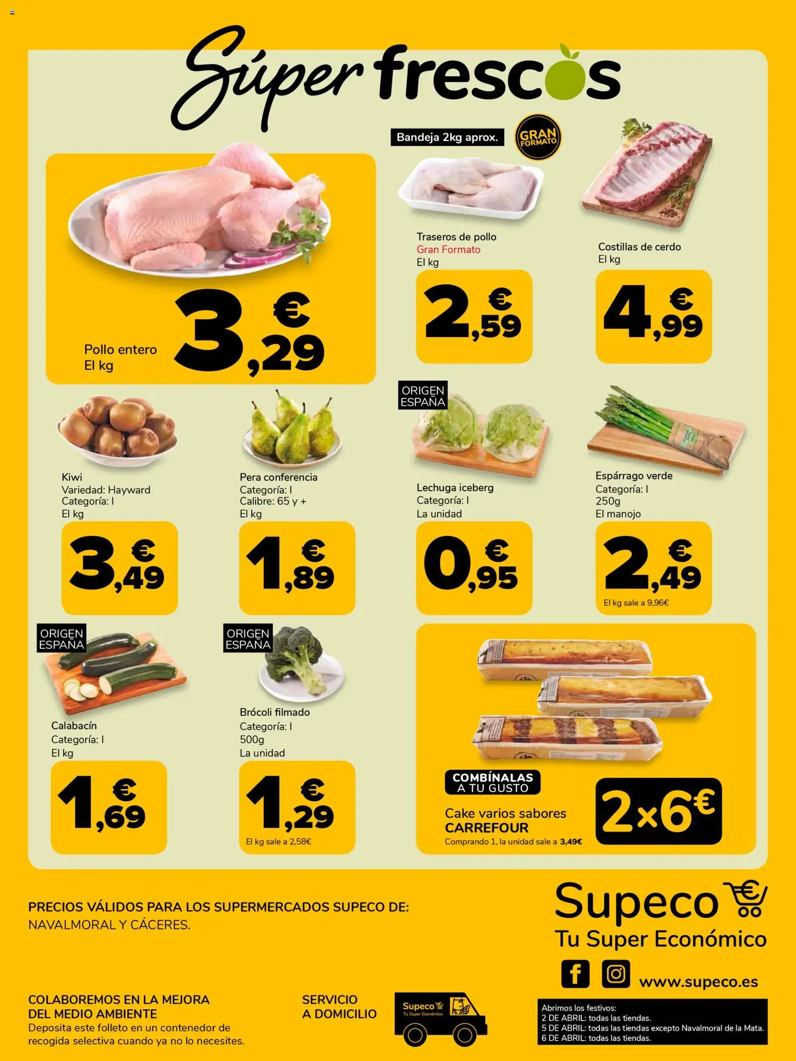 Supeco folleto │ válido desde el 31.03.2026 | Página: 8 | Productos: Calabacín, Cerdo, Kiwi, Bandeja