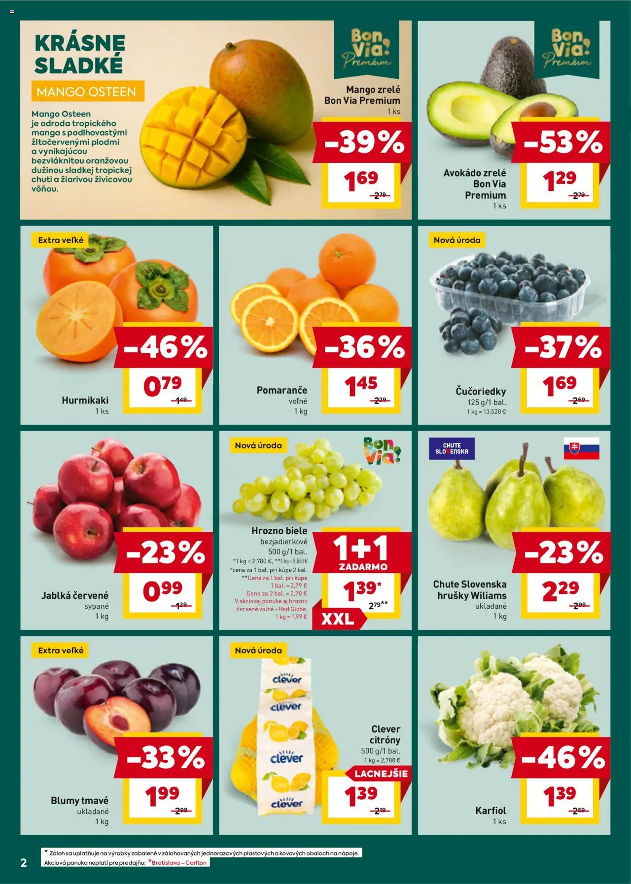 Nové Billa akcie – leták je platný od 08.10.2025 | Strana: 2 | Produkty: Pomaranče, Hurmikaki, Citróny, Čučoriedky