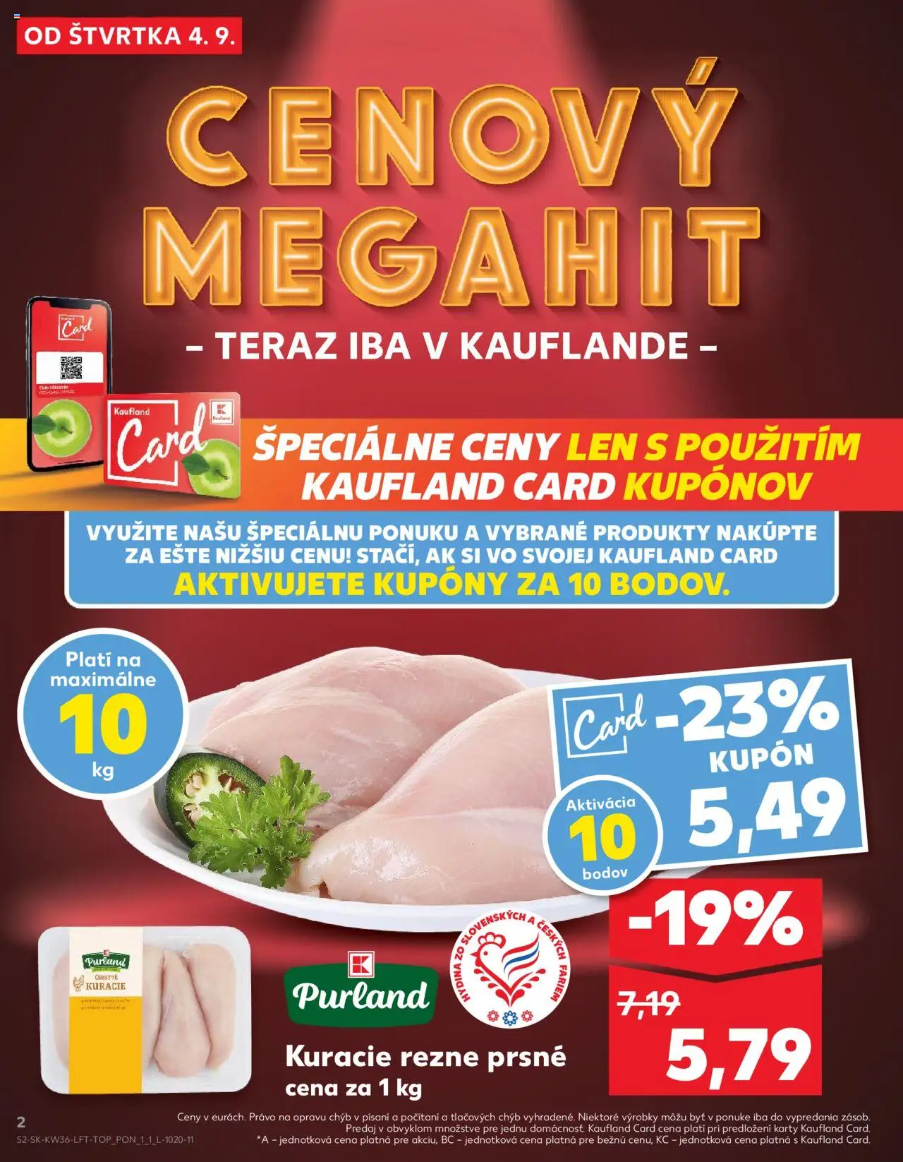 Nové Kaufland akcie – leták je platný od 04.09.2025 | Strana: 2 | Produkty: Kuracie rezne