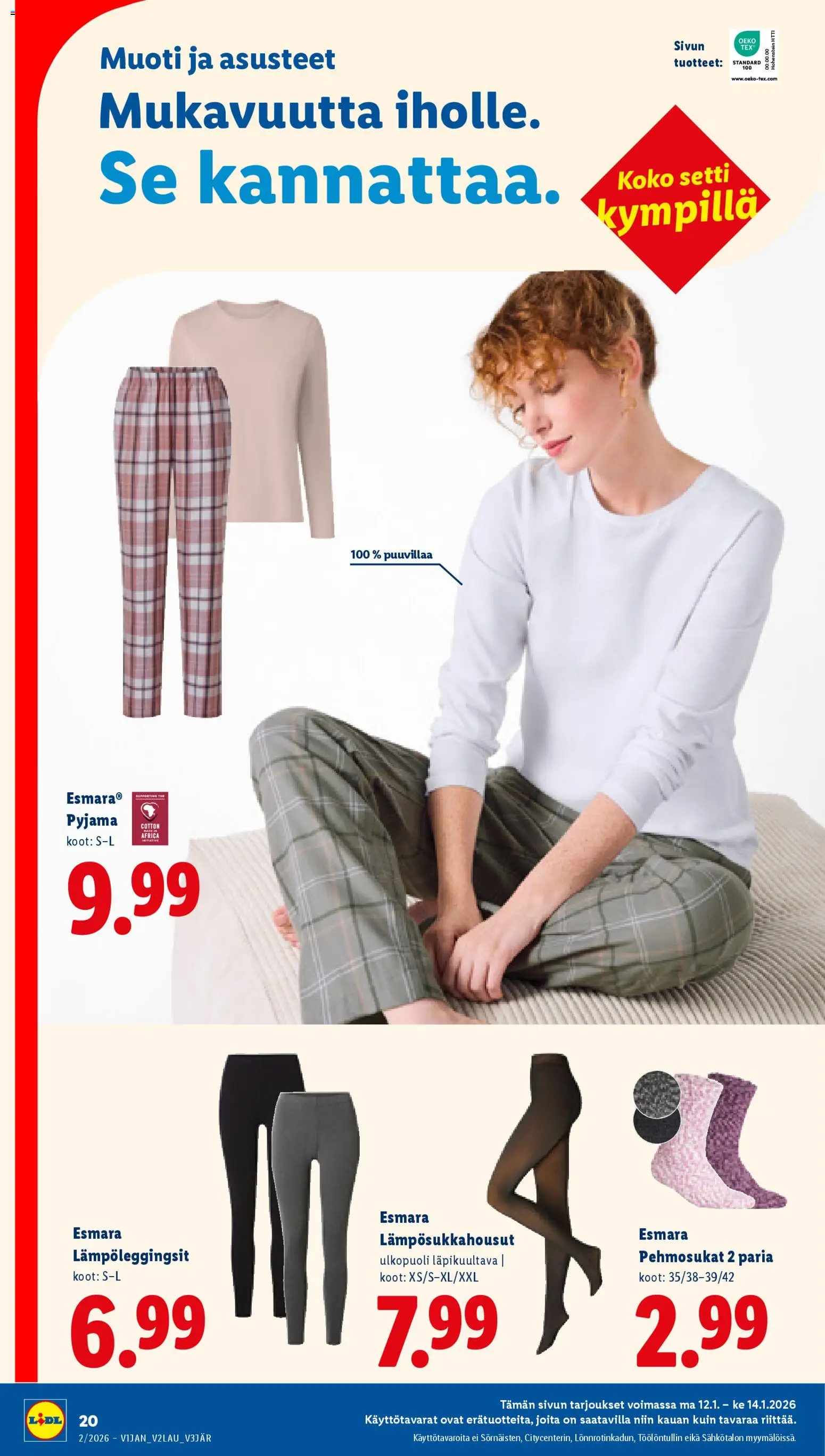 Lidl tarjoukset - Tampere – voimassa 08.01.2026 alkaen | Sivu: 24 | Tuotteet: Pyjama
