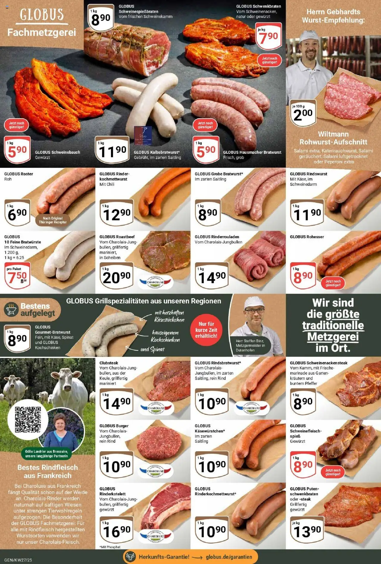 Globus prospekt Gensingen	 - gültig ab dem 29.06.2025 | Seite: 17 | Produkte: Schweinebauch, Bratwurst, Schweinenacken, Rindfleisch