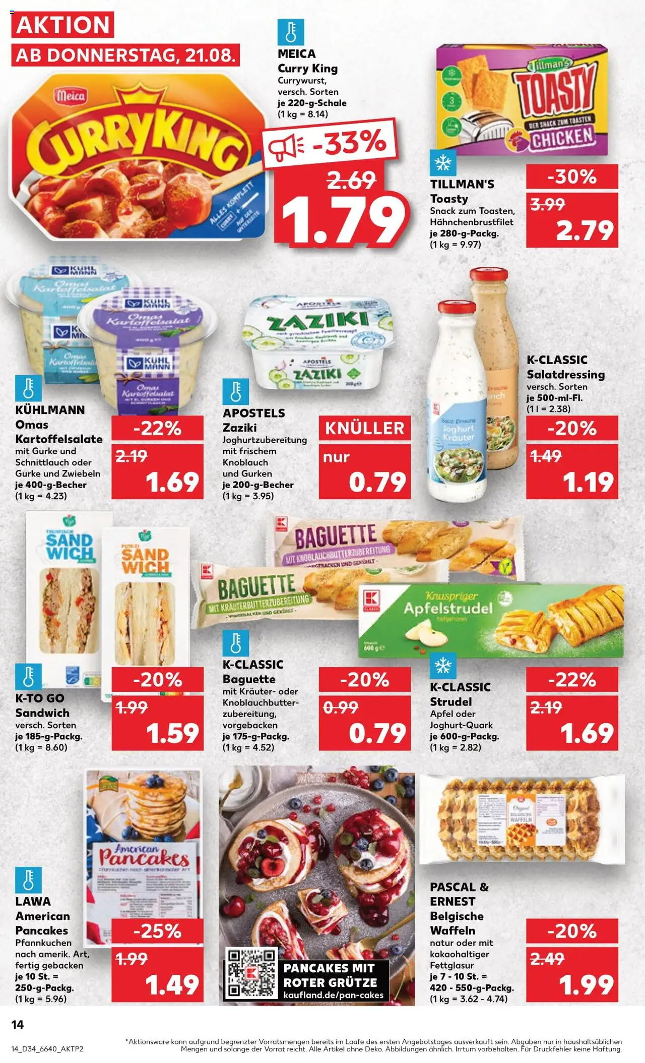 Kaufland Prospekt 	 - gültig ab dem 21.08.2025 | Seite: 14 | Produkte: Baguette, Waffeln, Zwiebeln, Knoblauch