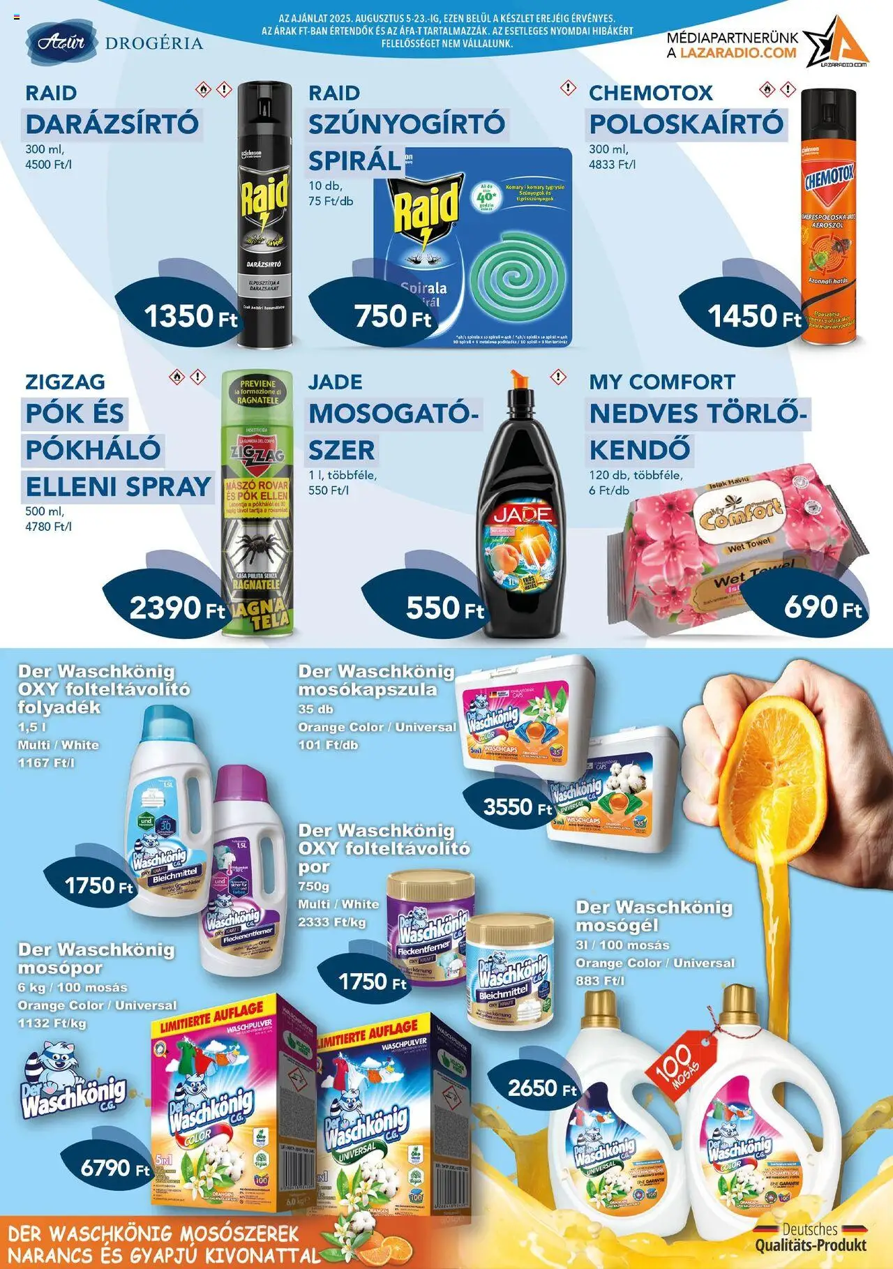 Azur akciós ujság - amely érvényes a következő dátumtól: 05.08.2025 | Oldal: 3 | Termékek: Mosógél, Mosókapszula, Folteltávolító, Mosópor