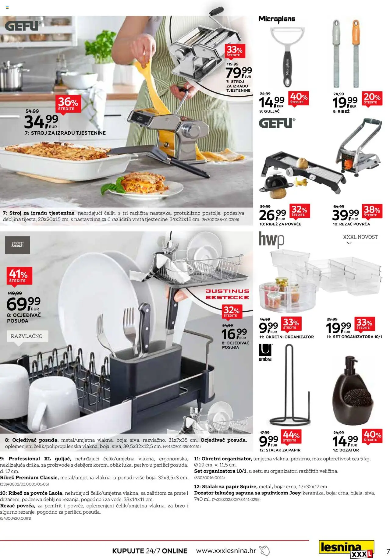 Lesnina katalog | vrijedi od 30.09.2025 | Stranica: 7 | Proizvodi: Ribež, Pomfrit, Povrće, Rezač