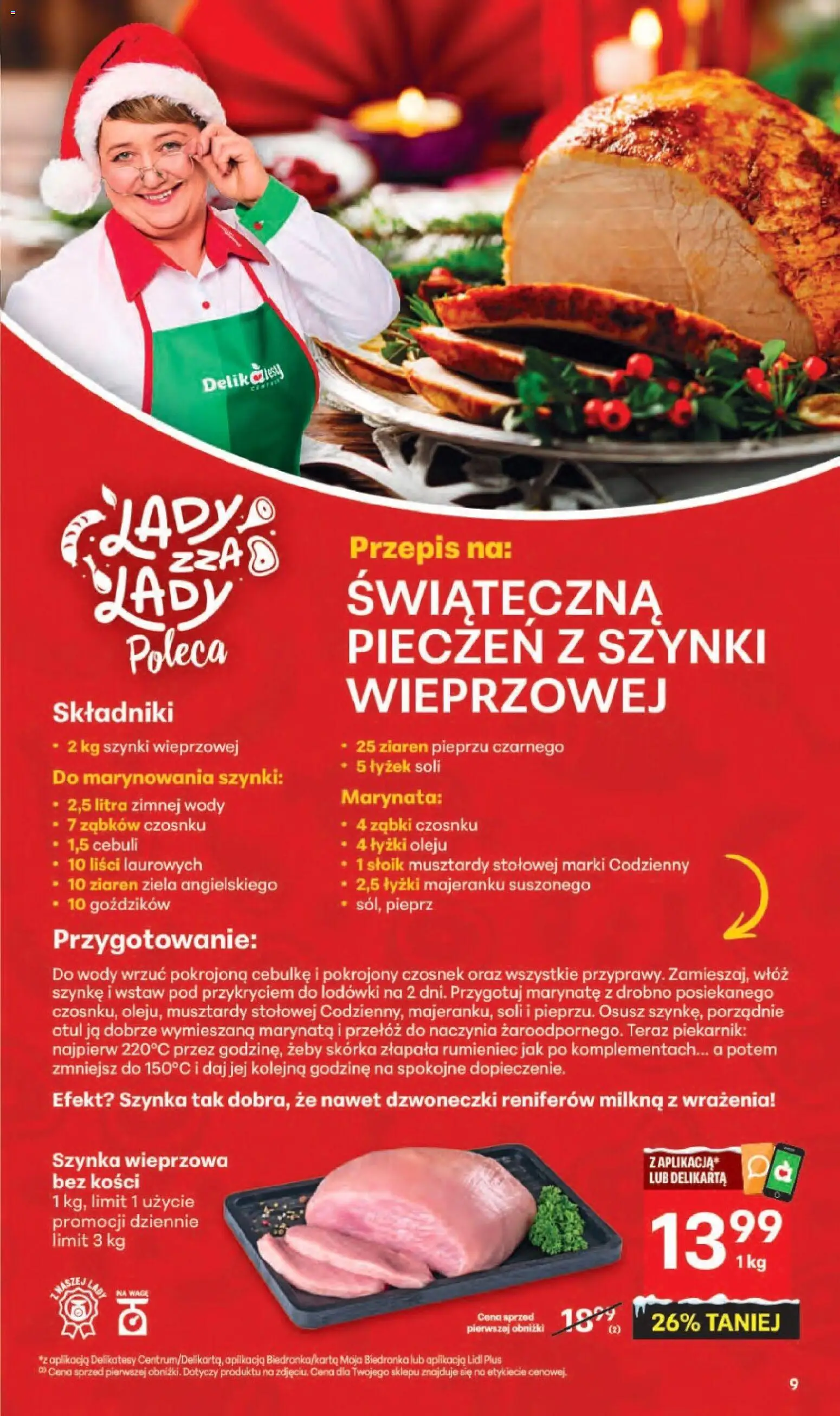 Delikatesy Centrum Gazetka od 11.12.2025 | Strona: 9 | Produkty: Czosnek, Szynka wieprzowa, Szynka, Delikatesy