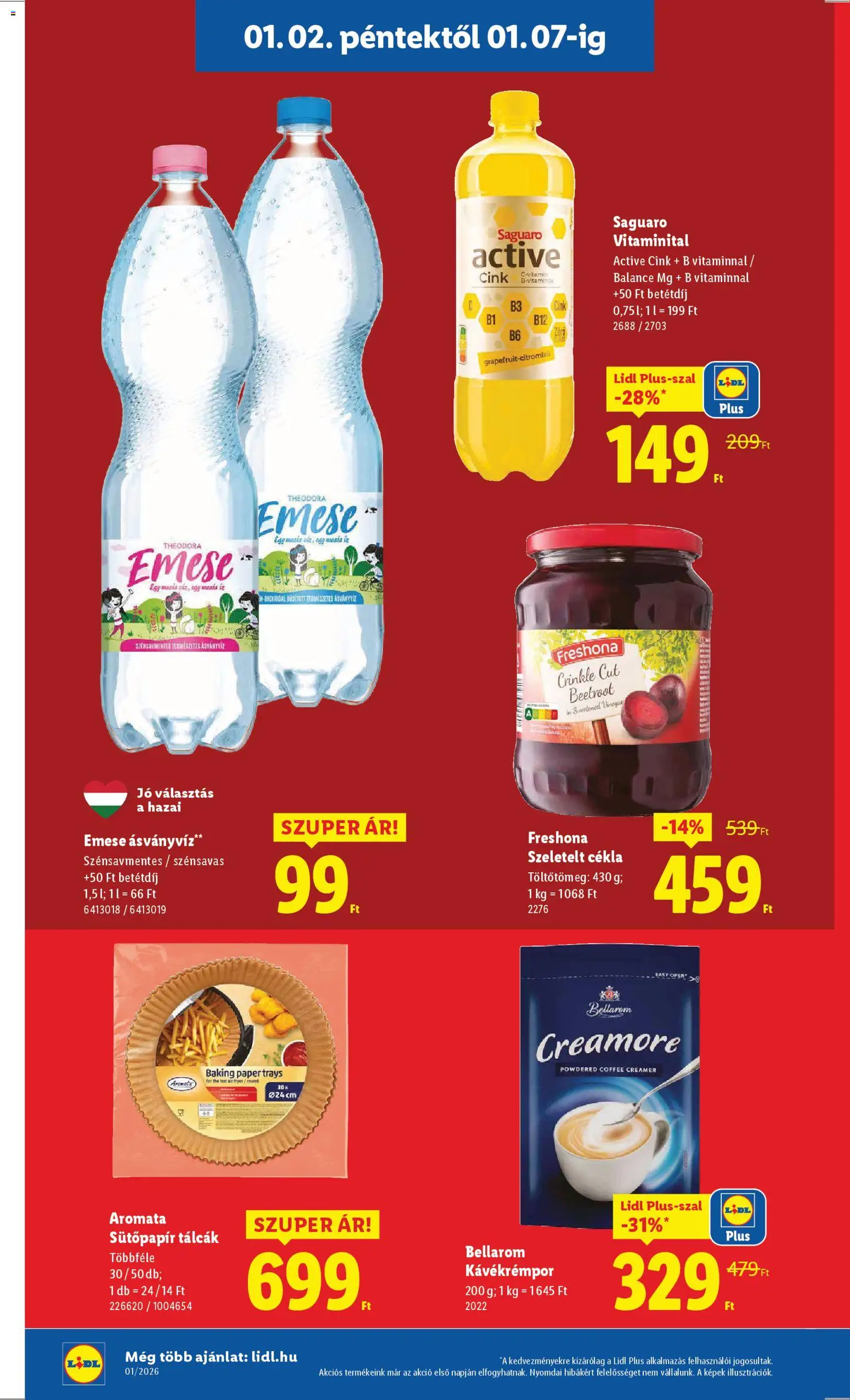 Lidl akciós ujság - amely érvényes a következő dátumtól: 02.01.2026 | Oldal: 8 | Termékek: Cékla, Ásványvíz