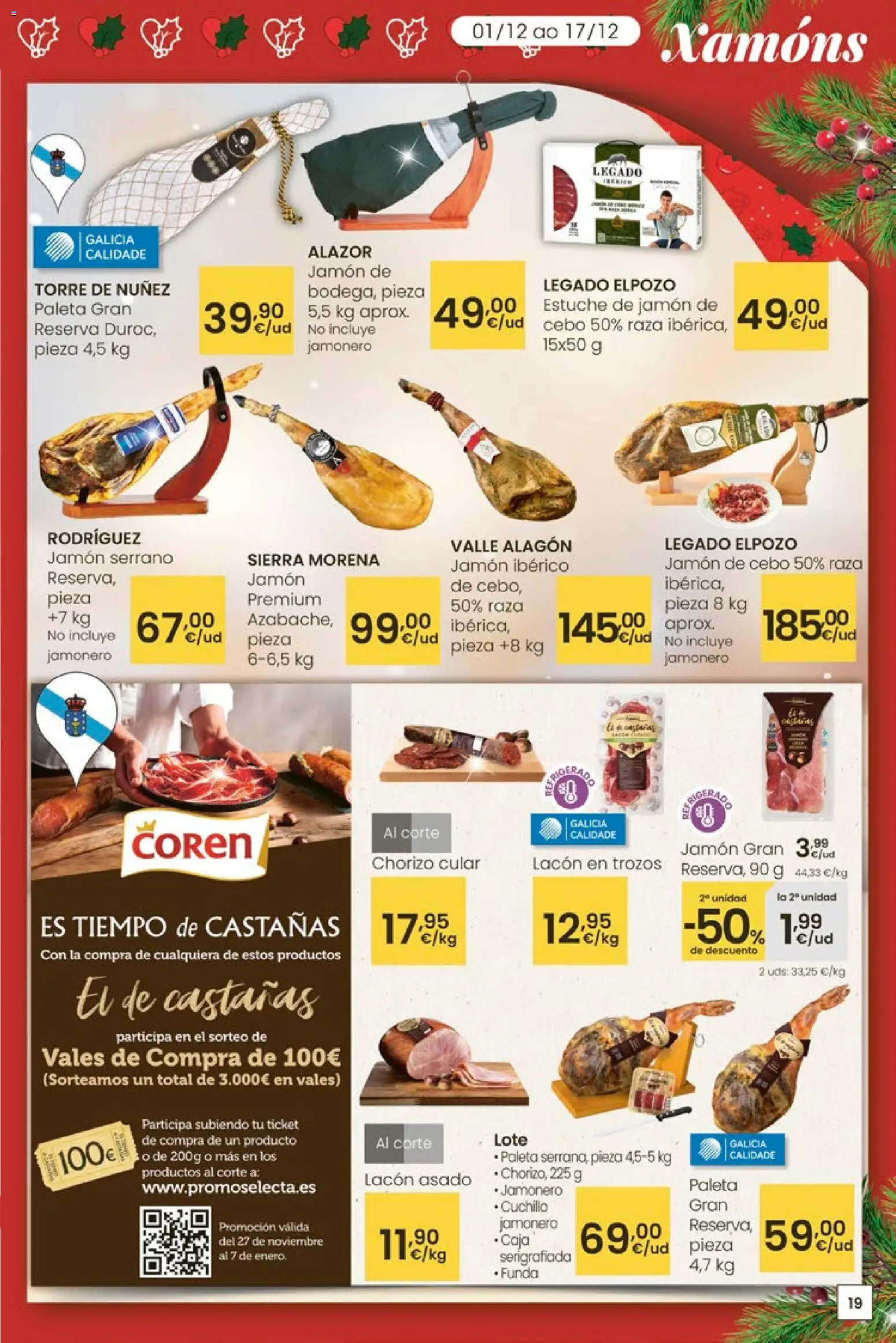 Eroski - Center │ válido desde el 27.11.2025 | Página: 19 | Productos: Jamón serrano, Jamón ibérico, Jamón, Caja