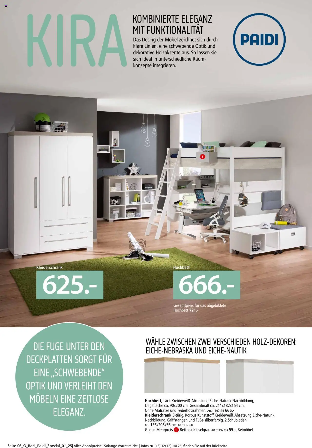 Zurbrüggen Babyzimmer Paidi Spezial – gültig ab 03.07.2025 | Seite: 6 | Produkte: Matratze, Kleiderschrank